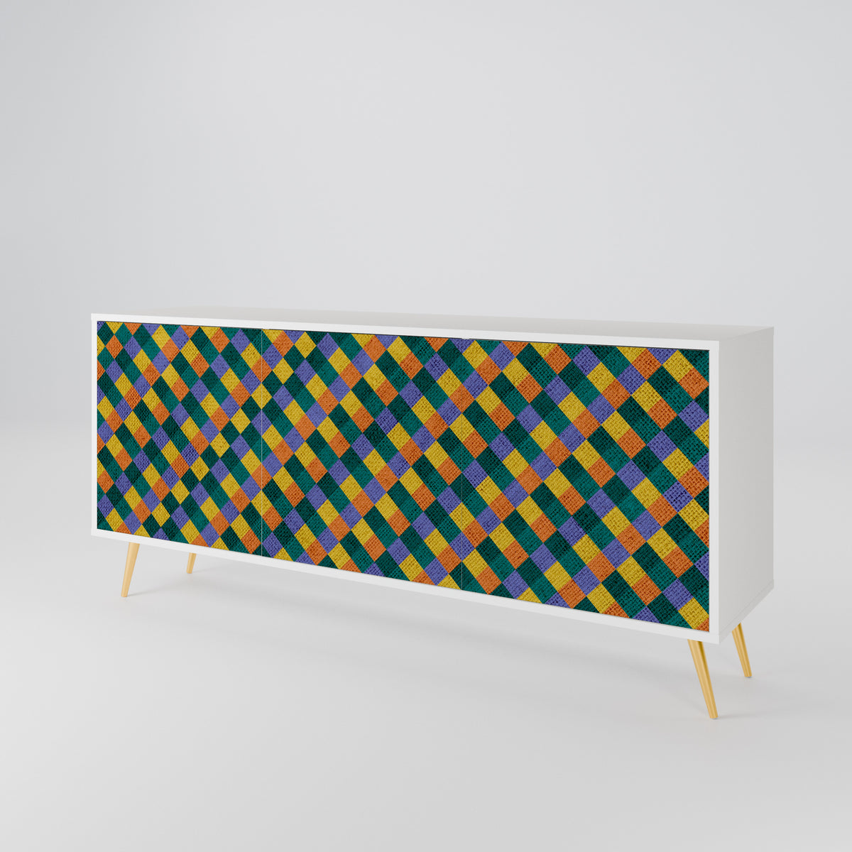 PAINTED SQUARES MIX 3-türiges Sideboard