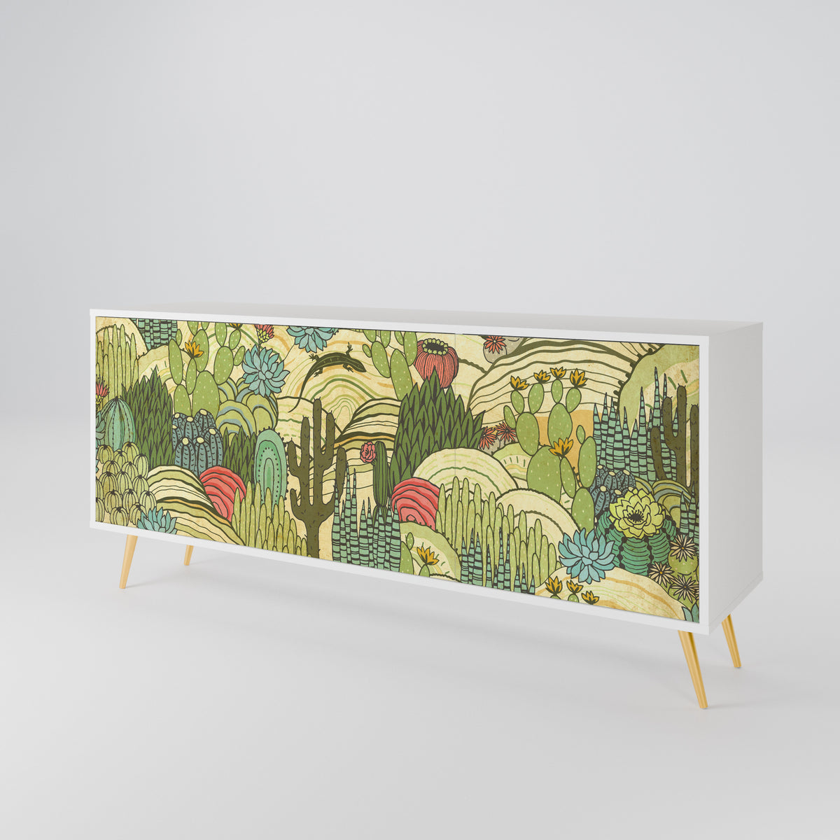 SUCCULENTS KALEIDOSCOPE 3-türiges Sideboard