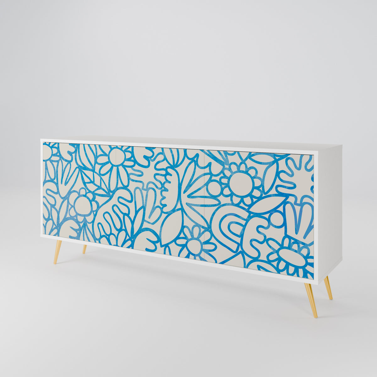 BLOOMY MORNING 3-türiges Sideboard