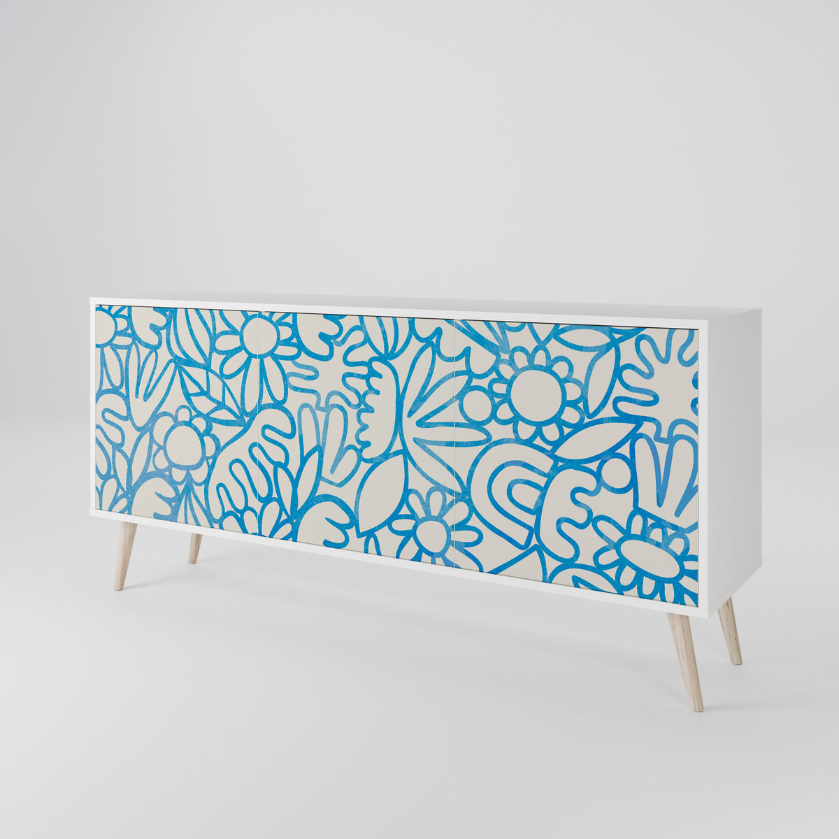BLOOMY MORNING 3-türiges Sideboard