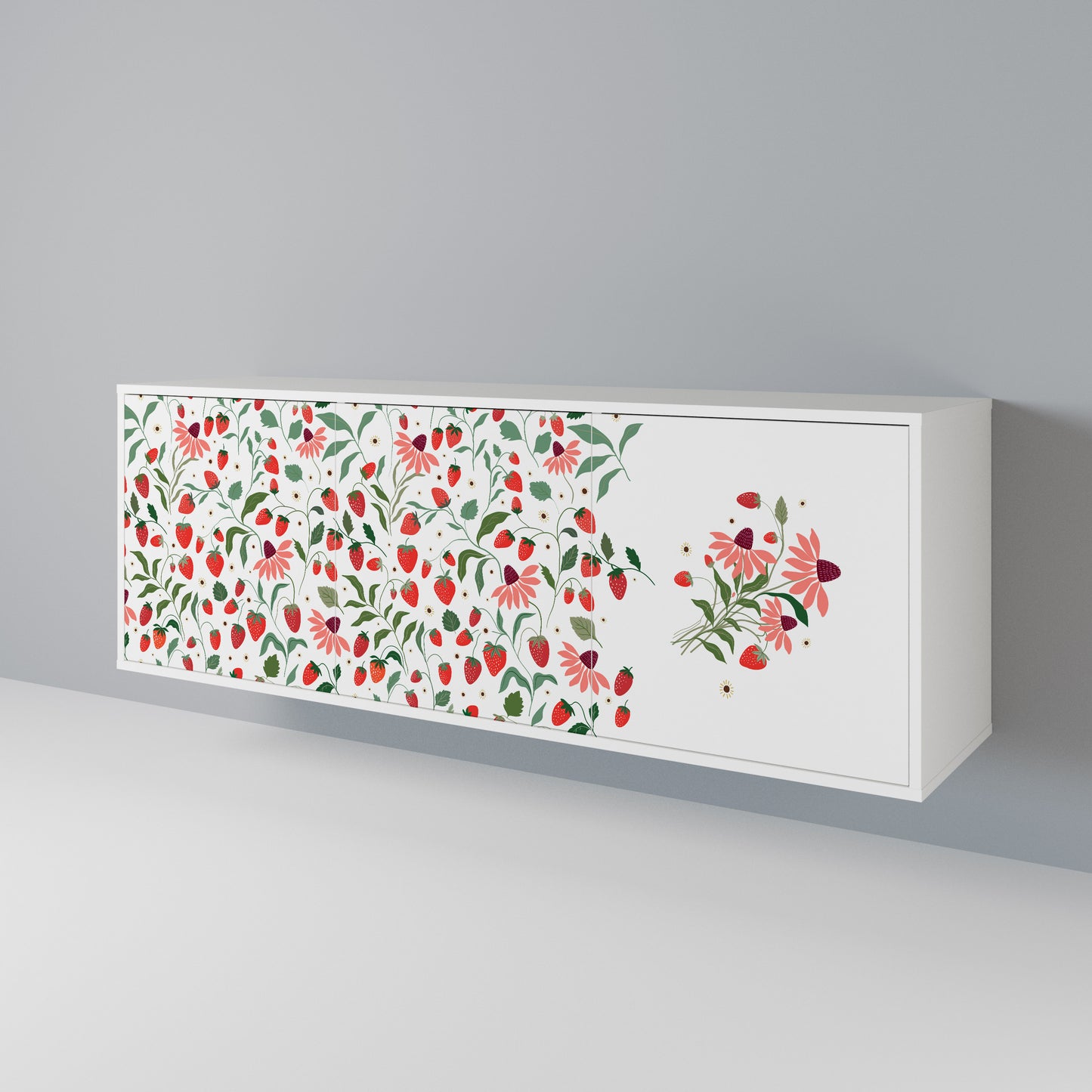 FLOWERS AND STRAWBERRIES 3-türiges Sideboard