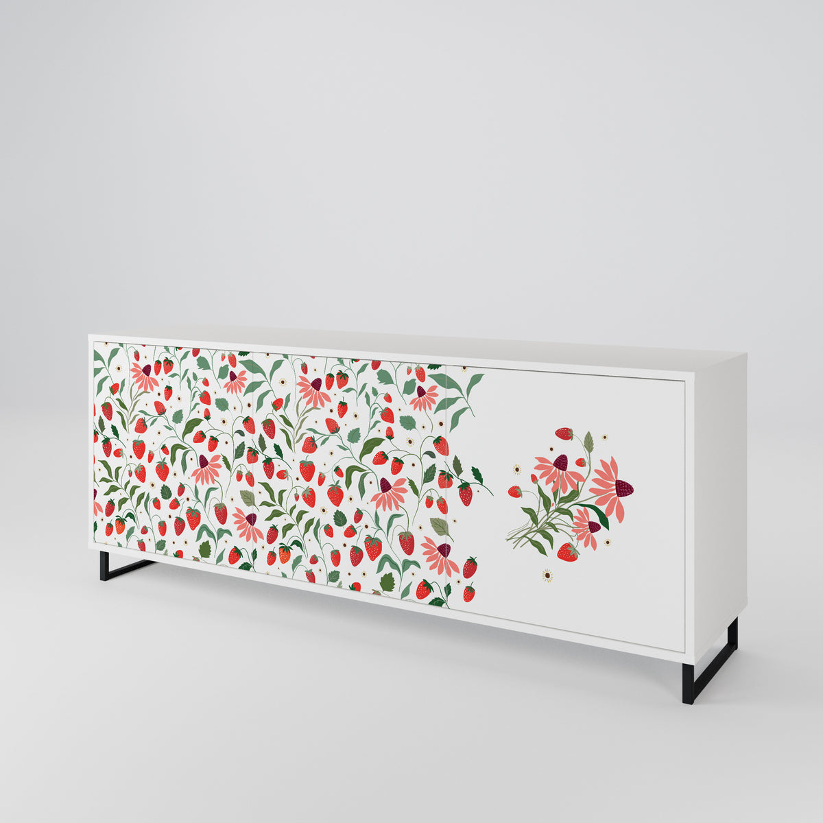 FLOWERS AND STRAWBERRIES 3-türiges Sideboard