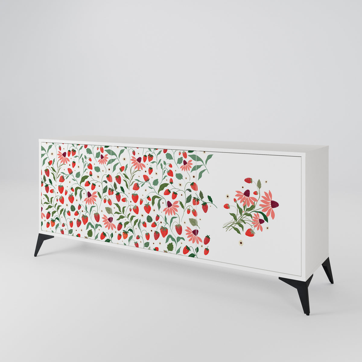 FLOWERS AND STRAWBERRIES 3-türiges Sideboard