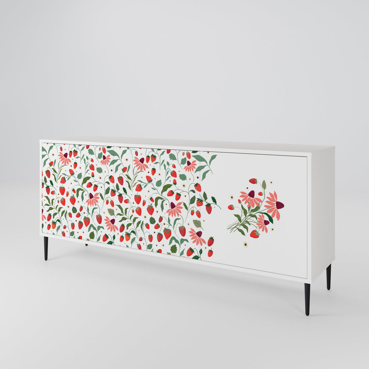 FLOWERS AND STRAWBERRIES 3-türiges Sideboard