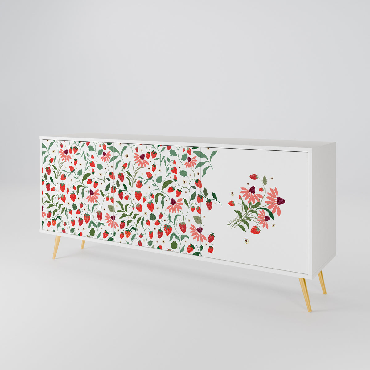 FLOWERS AND STRAWBERRIES 3-türiges Sideboard