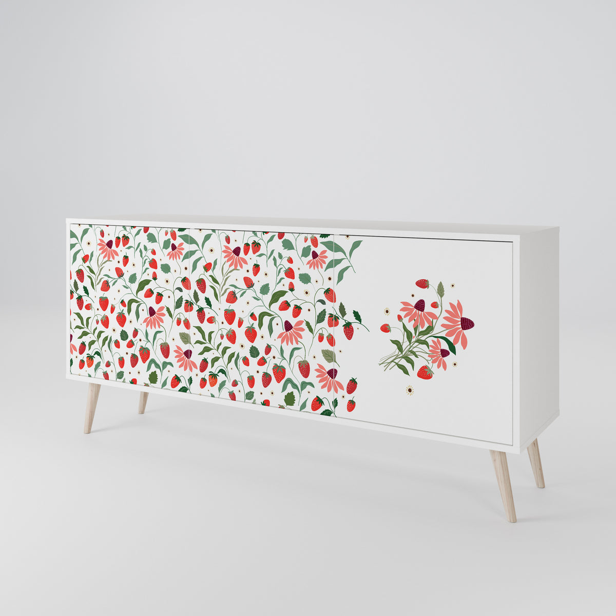 FLOWERS AND STRAWBERRIES 3-türiges Sideboard