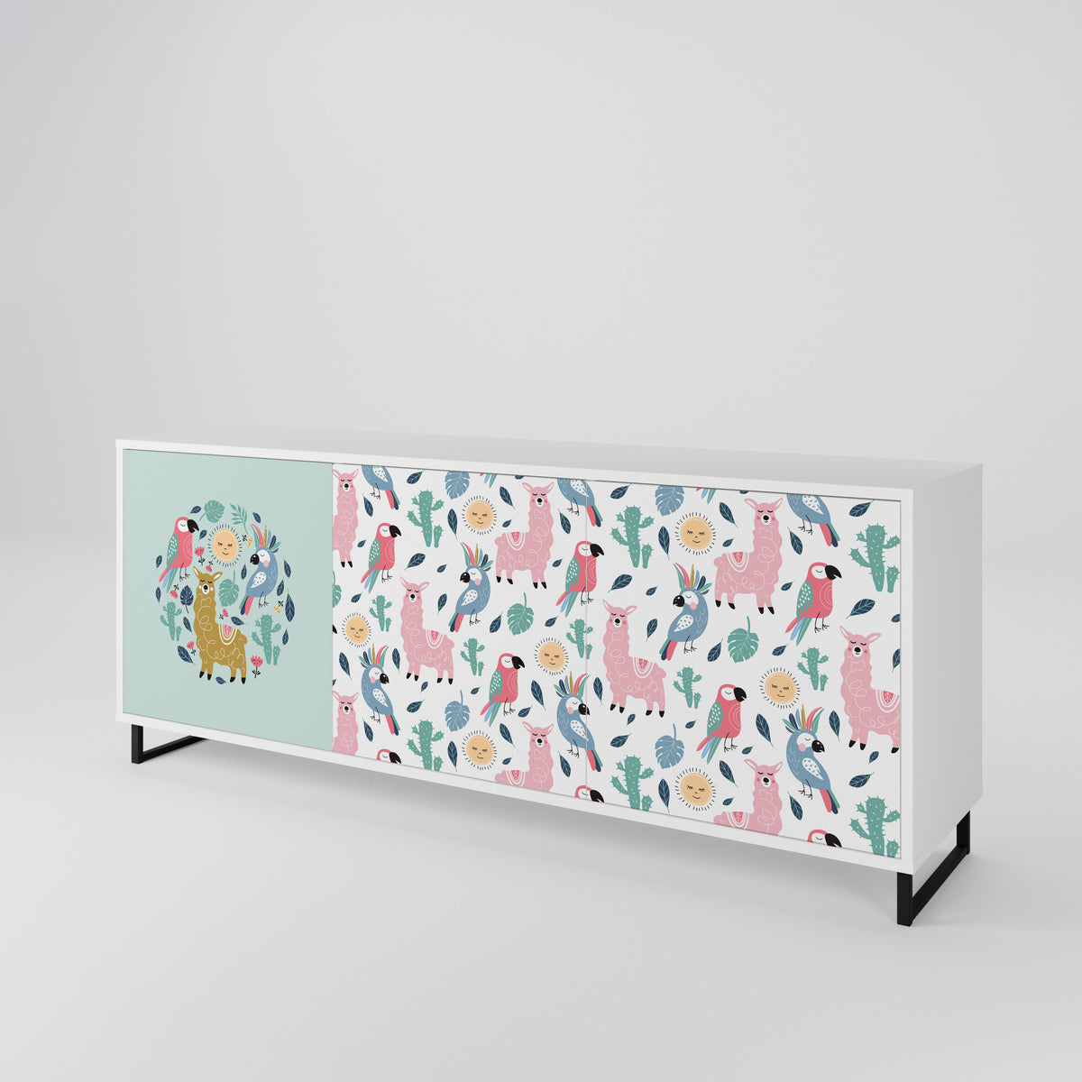 COLORFUL ALPACAS 3-türiges Sideboard