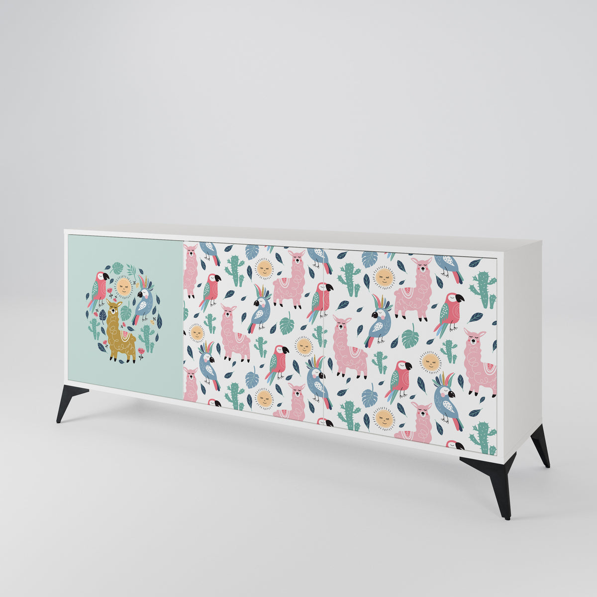 COLORFUL ALPACAS 3-türiges Sideboard