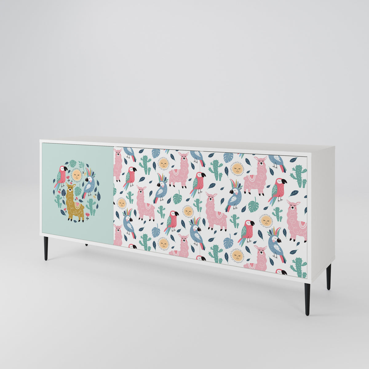 COLORFUL ALPACAS 3-türiges Sideboard