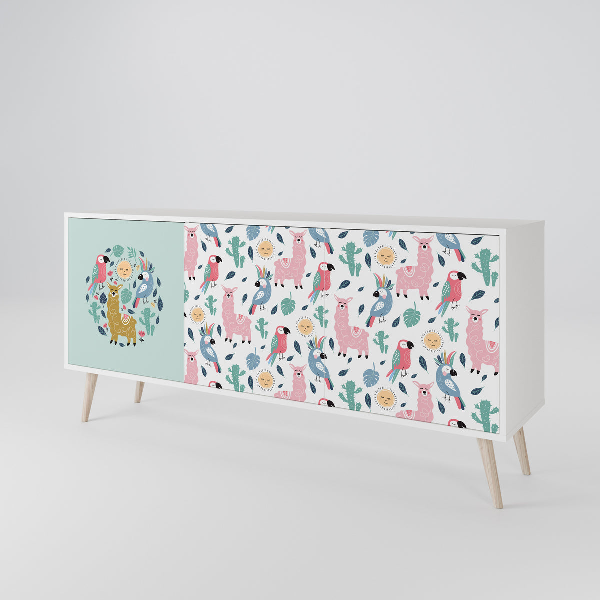 COLORFUL ALPACAS 3-türiges Sideboard