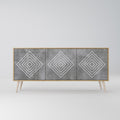 POLYGONAL ARTISTRY 3-Door Sideboard in Oak Effect