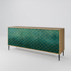 TESSELATED GREENERY 3-Door Sideboard in Oak Effect