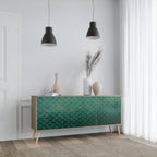 TESSELATED GREENERY 3-Door Sideboard in Oak Effect