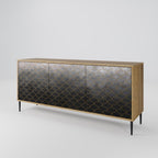 TESSELATED GRAYISH 3-Door Sideboard in Oak Effect