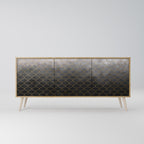 TESSELATED GRAYISH 3-Door Sideboard in Oak Effect