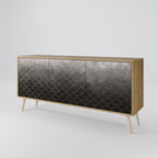 TESSELATED GRAYISH 3-Door Sideboard in Oak Effect