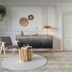 TESSELATED GRAYISH 3-Door Sideboard in Oak Effect