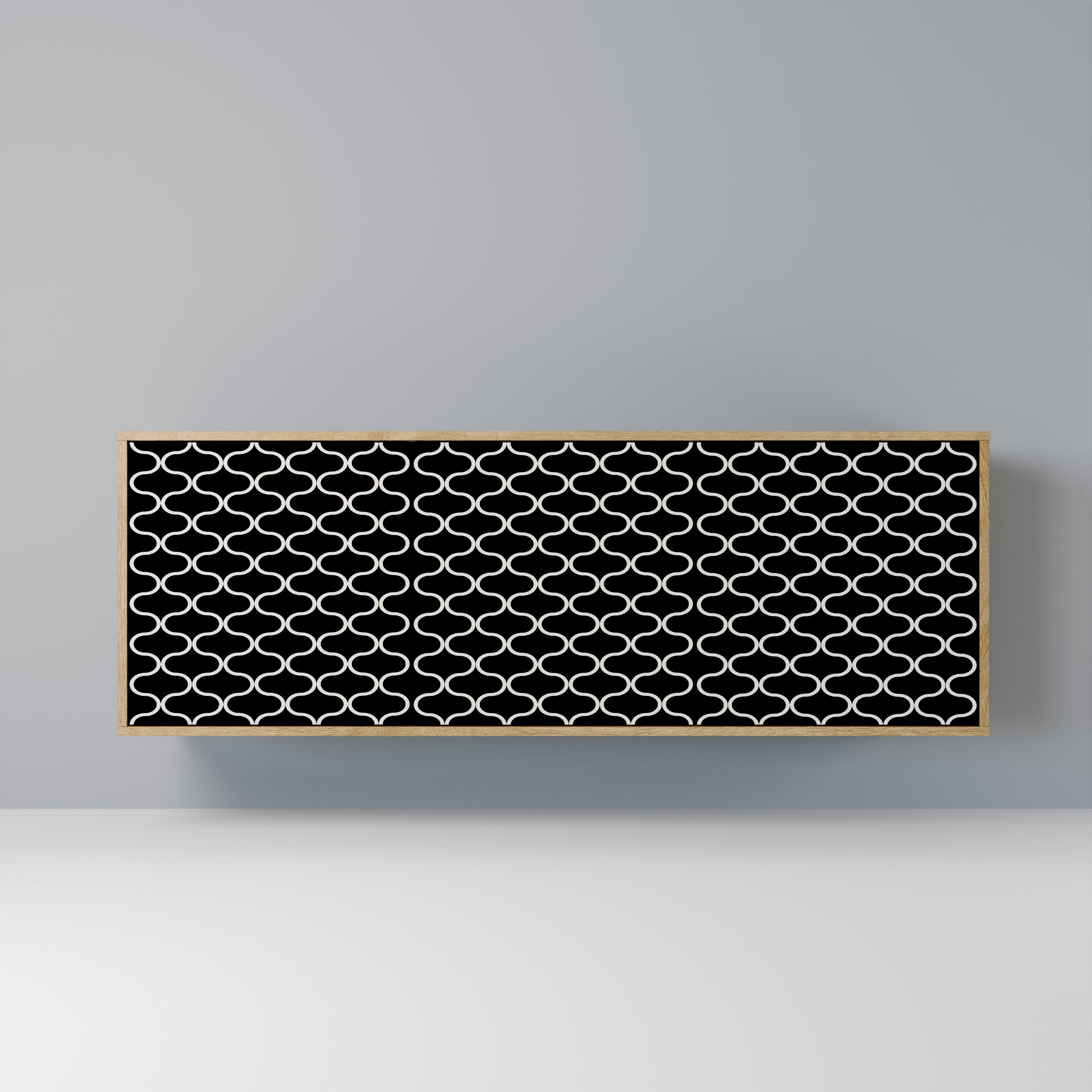 TESSELATED BLACKNESS 3-türiges Sideboard in Eichenoptik