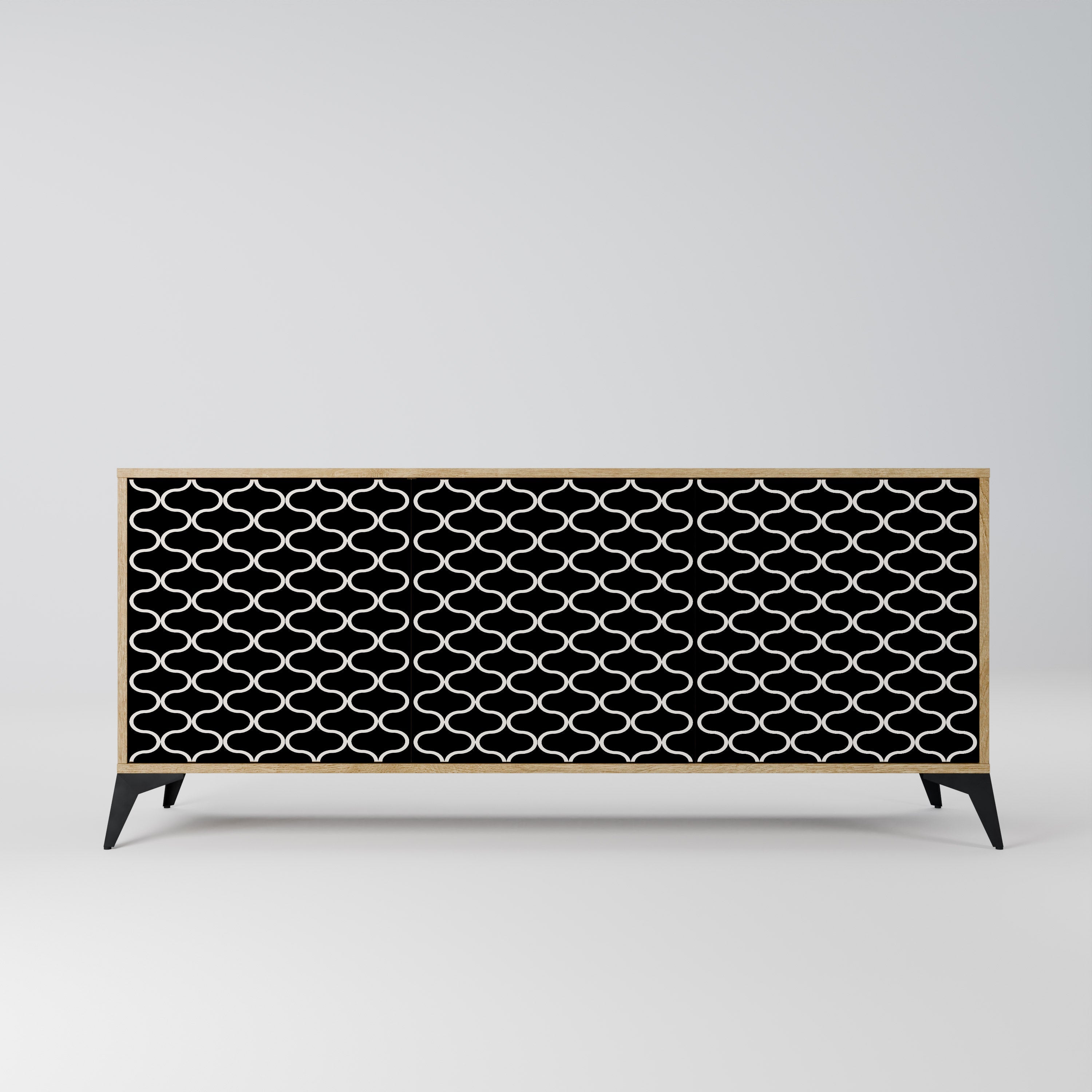 TESSELATED BLACKNESS 3-türiges Sideboard in Eichenoptik