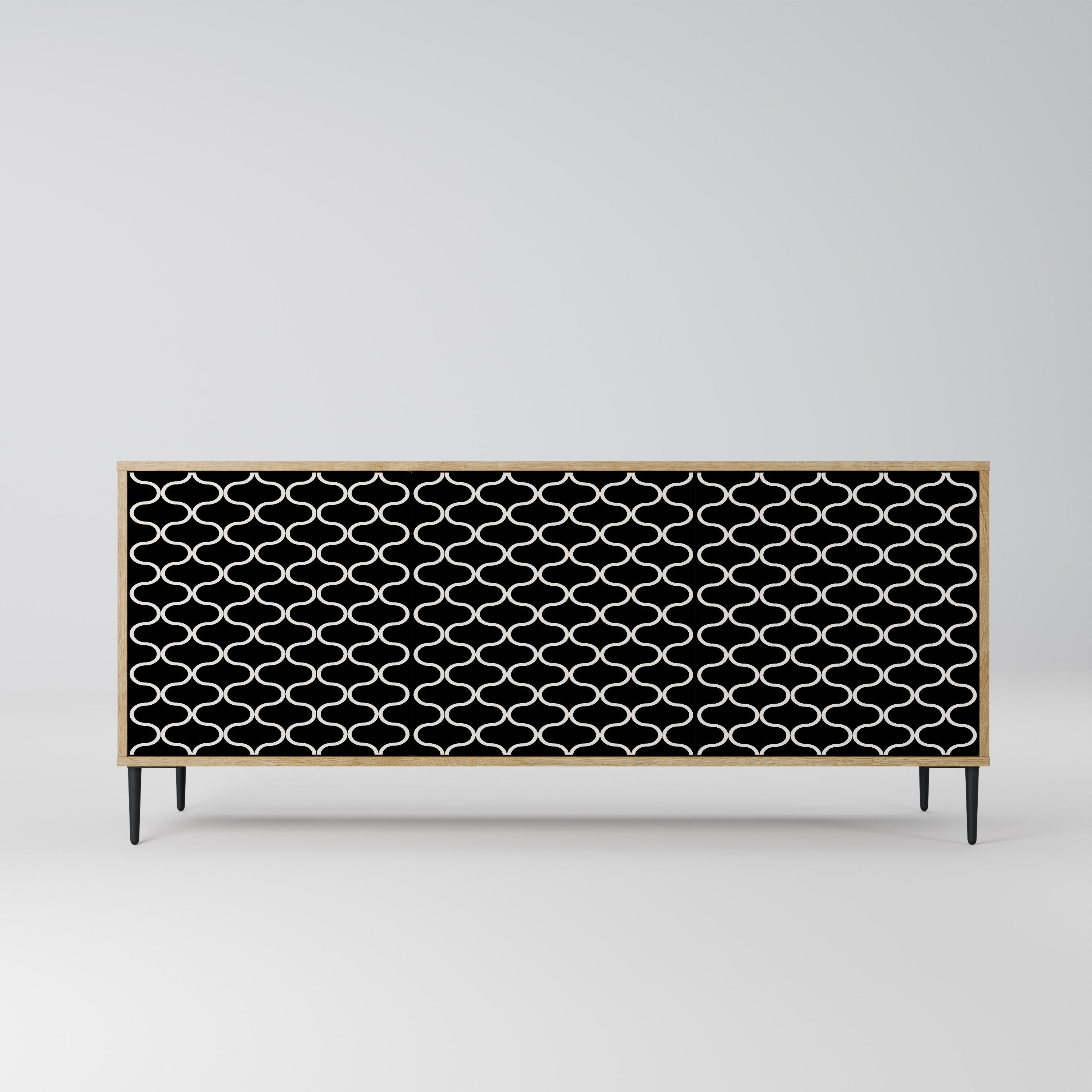 TESSELATED BLACKNESS 3-türiges Sideboard in Eichenoptik