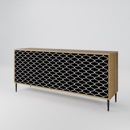 TESSELATED BLACKNESS 3-türiges Sideboard