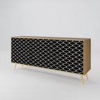 TESSELATED BLACKNESS 3-Door Sideboard in Oak Effect