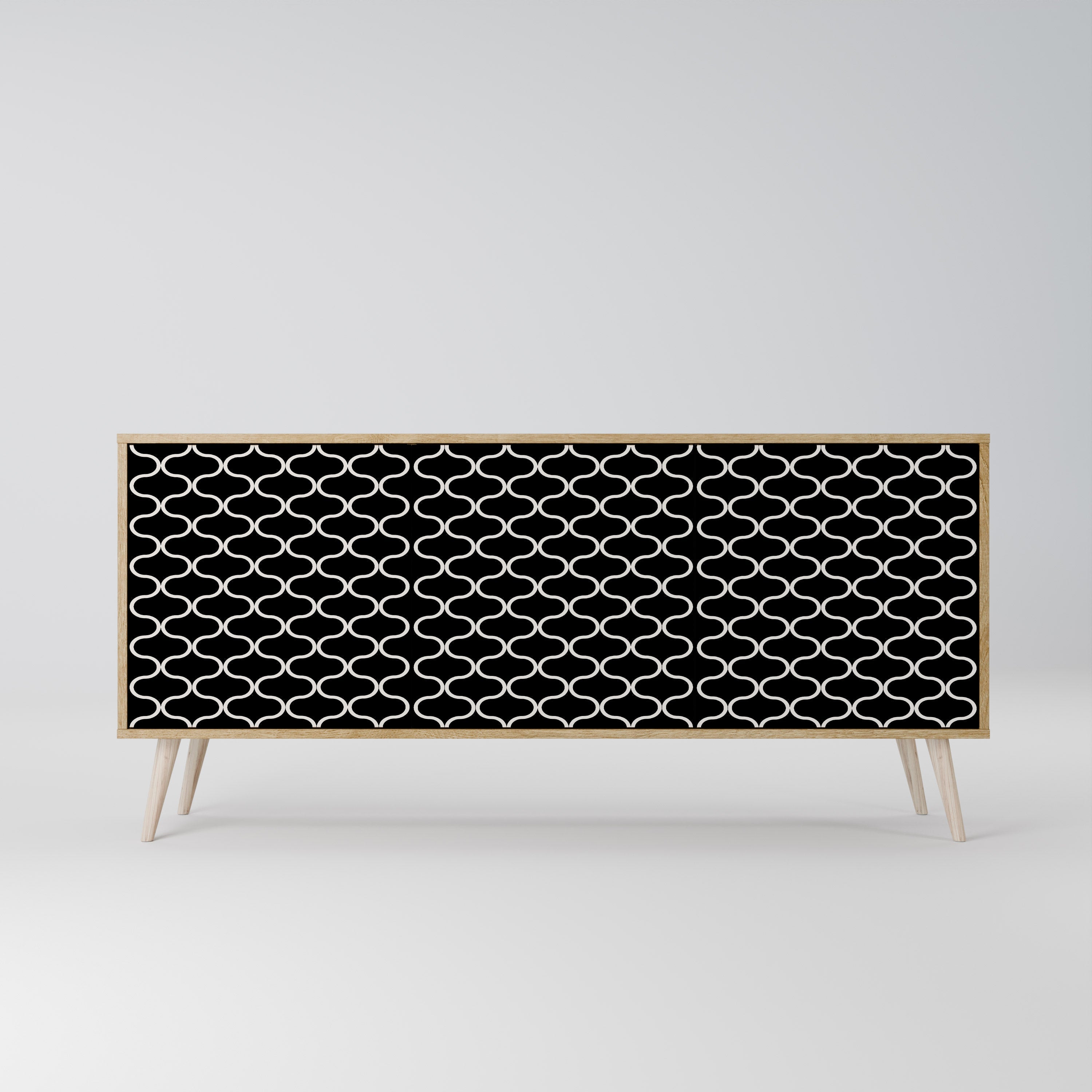 TESSELATED BLACKNESS 3-türiges Sideboard in Eichenoptik