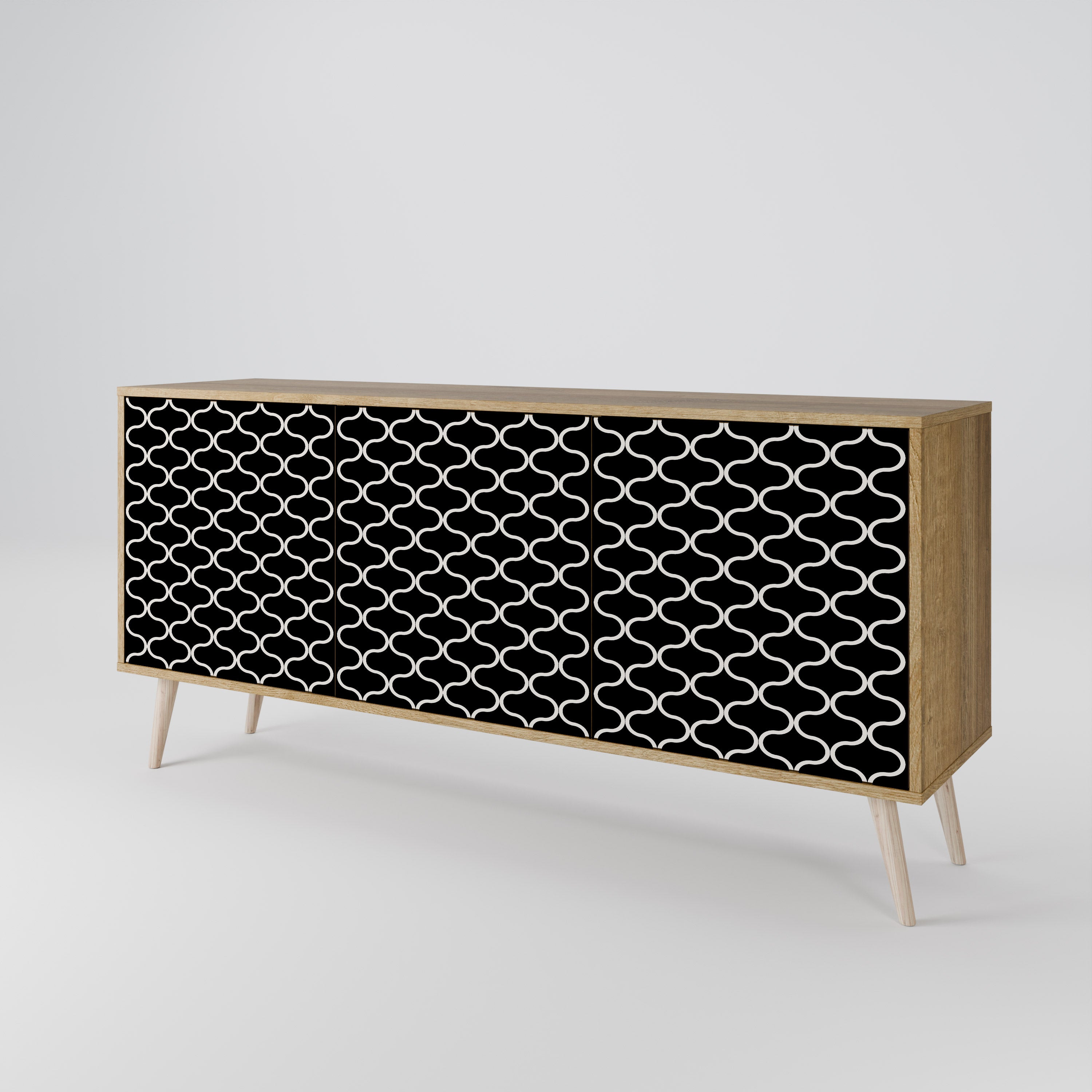 TESSELATED BLACKNESS 3-türiges Sideboard