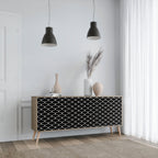 TESSELATED BLACKNESS 3-Door Sideboard in Oak Effect