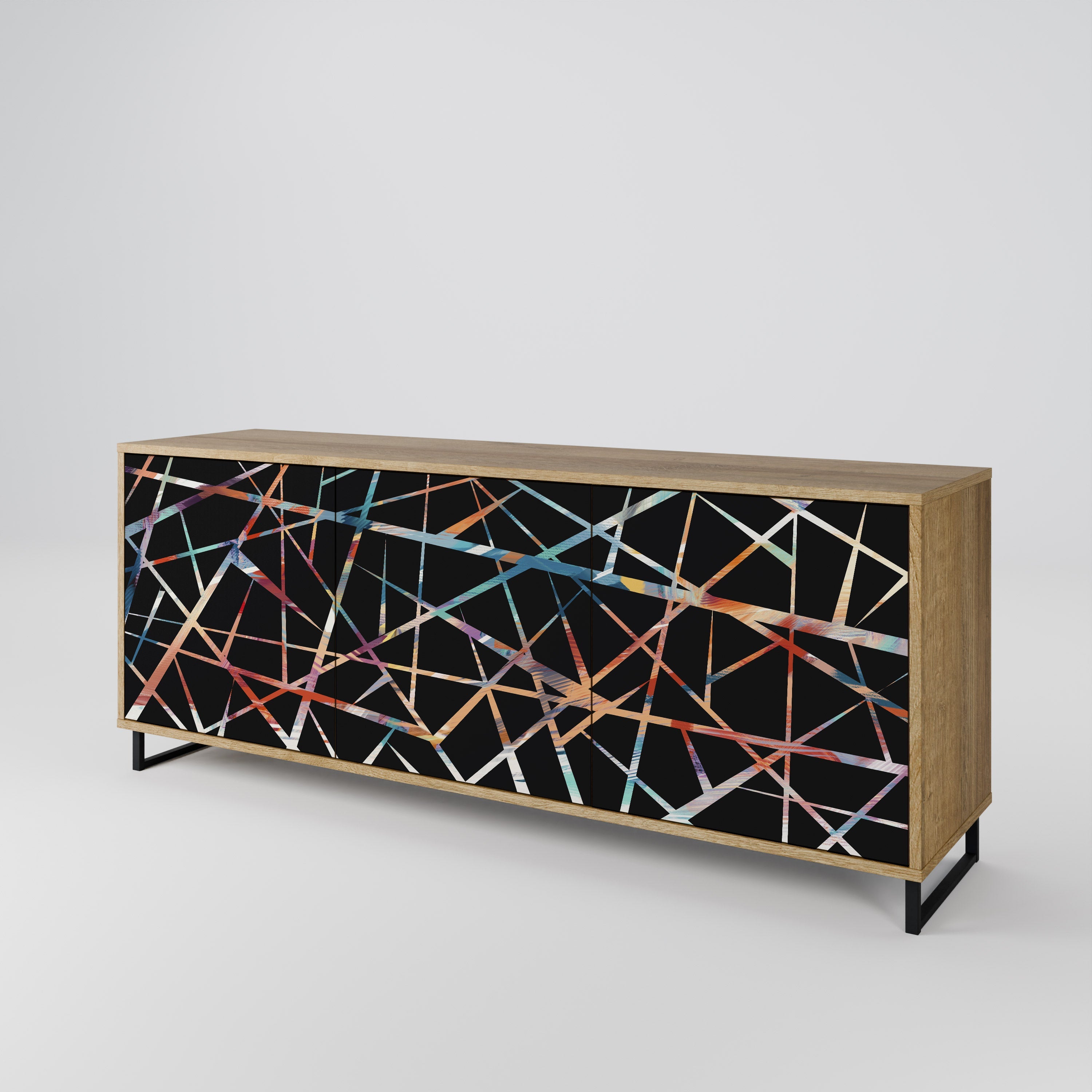 POLYGON VERVE 3-türiges Sideboard in Eichenoptik