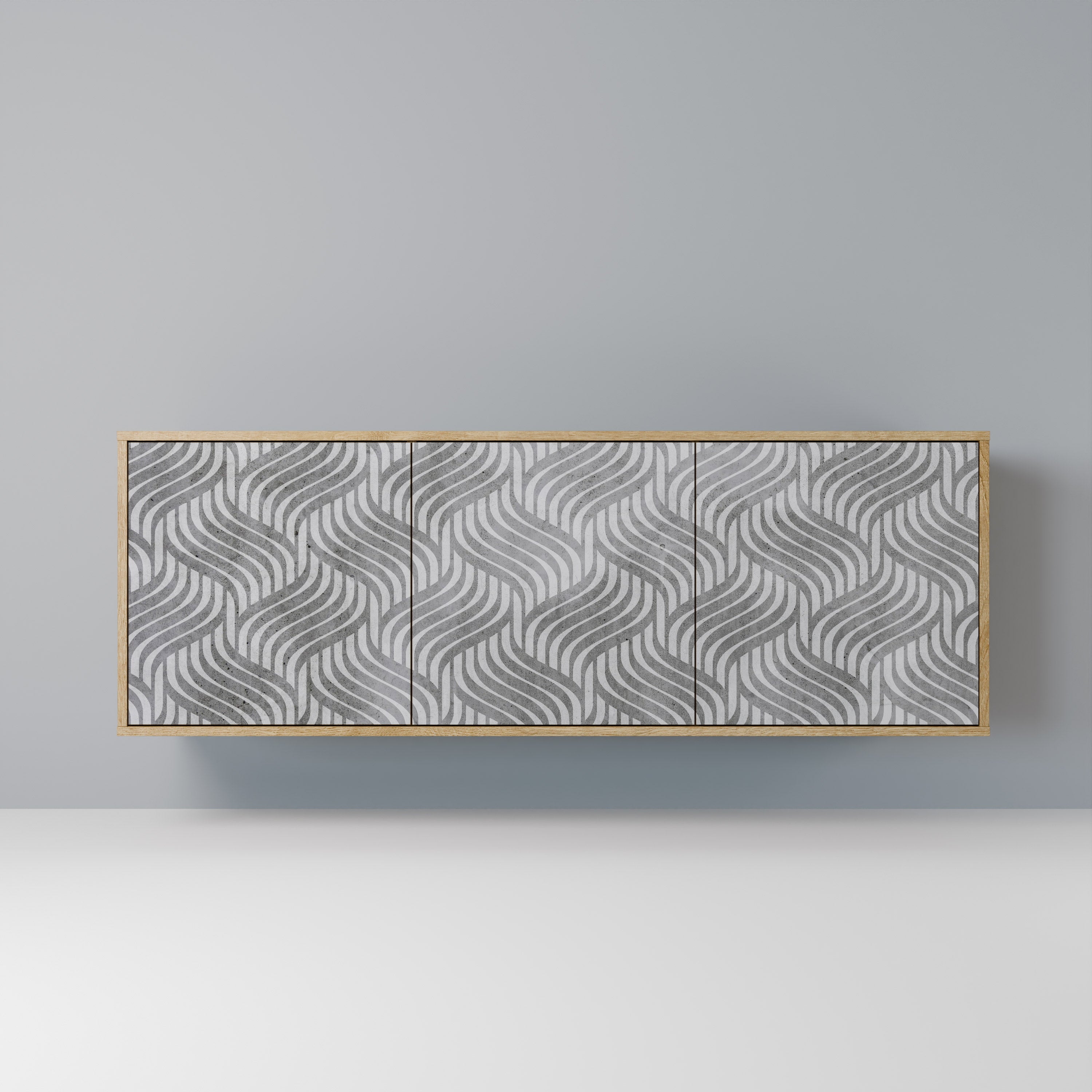 CONCRETE MOVEMENT 3-türiges Sideboard in Eichenoptik