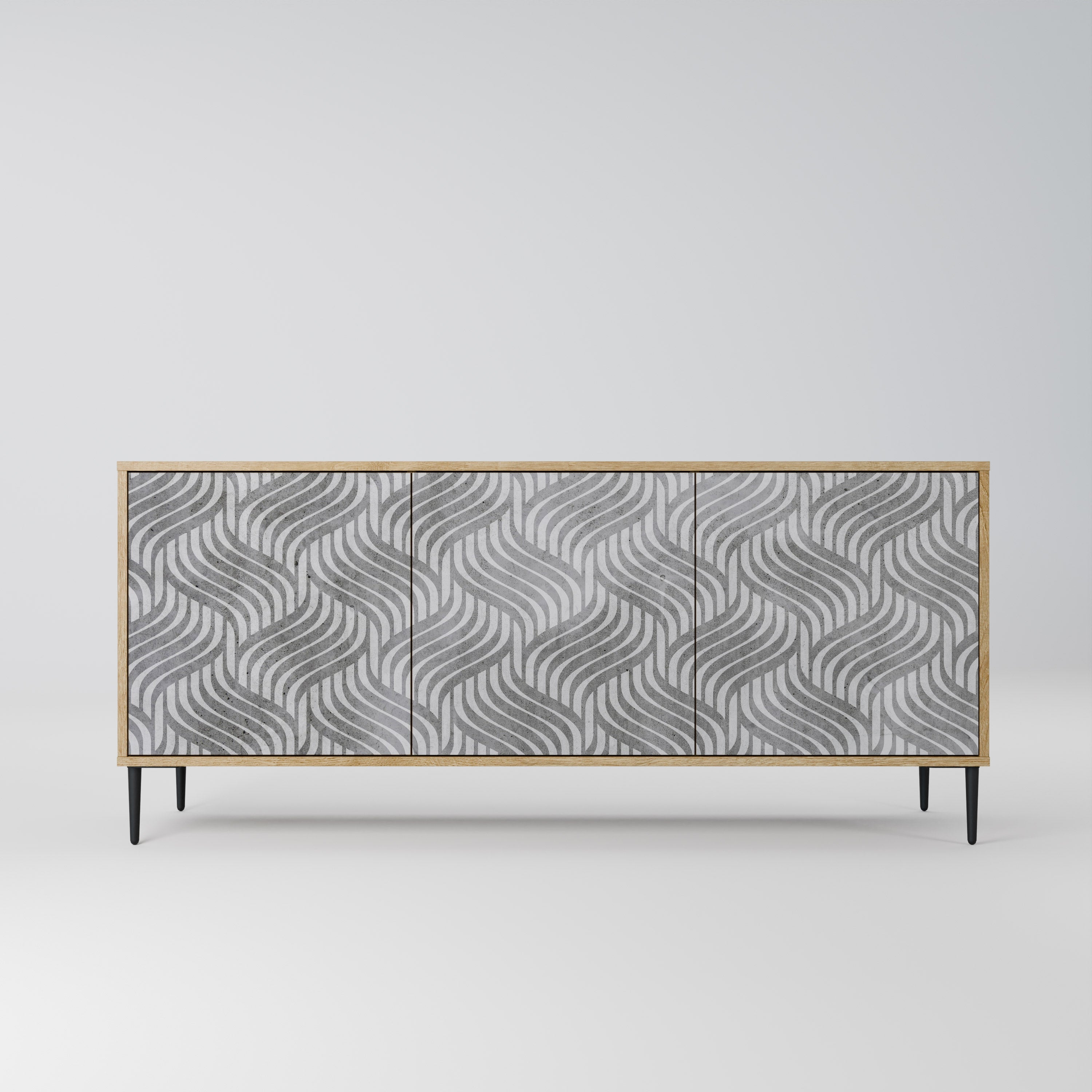 CONCRETE MOVEMENT 3-türiges Sideboard in Eichenoptik