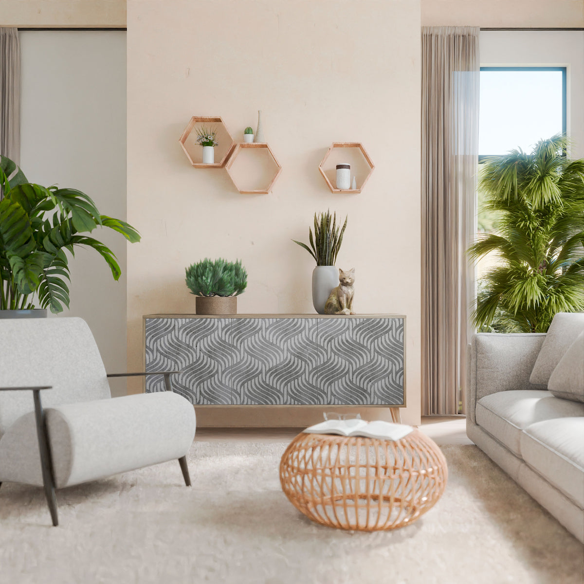 CONCRETE MOVEMENT 3-türiges Sideboard