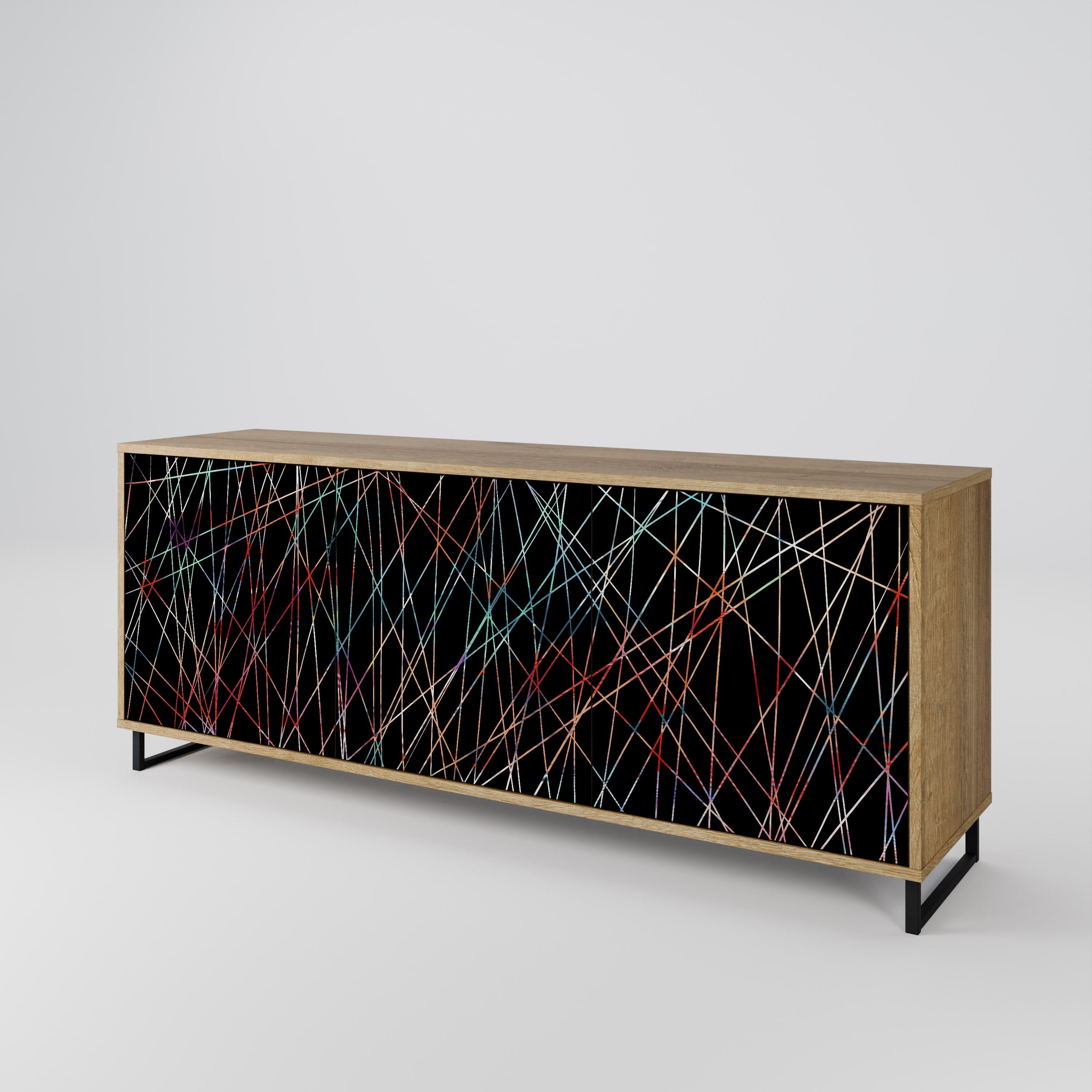 LUMINOUS SNARE 3-türiges Sideboard in Eichenoptik