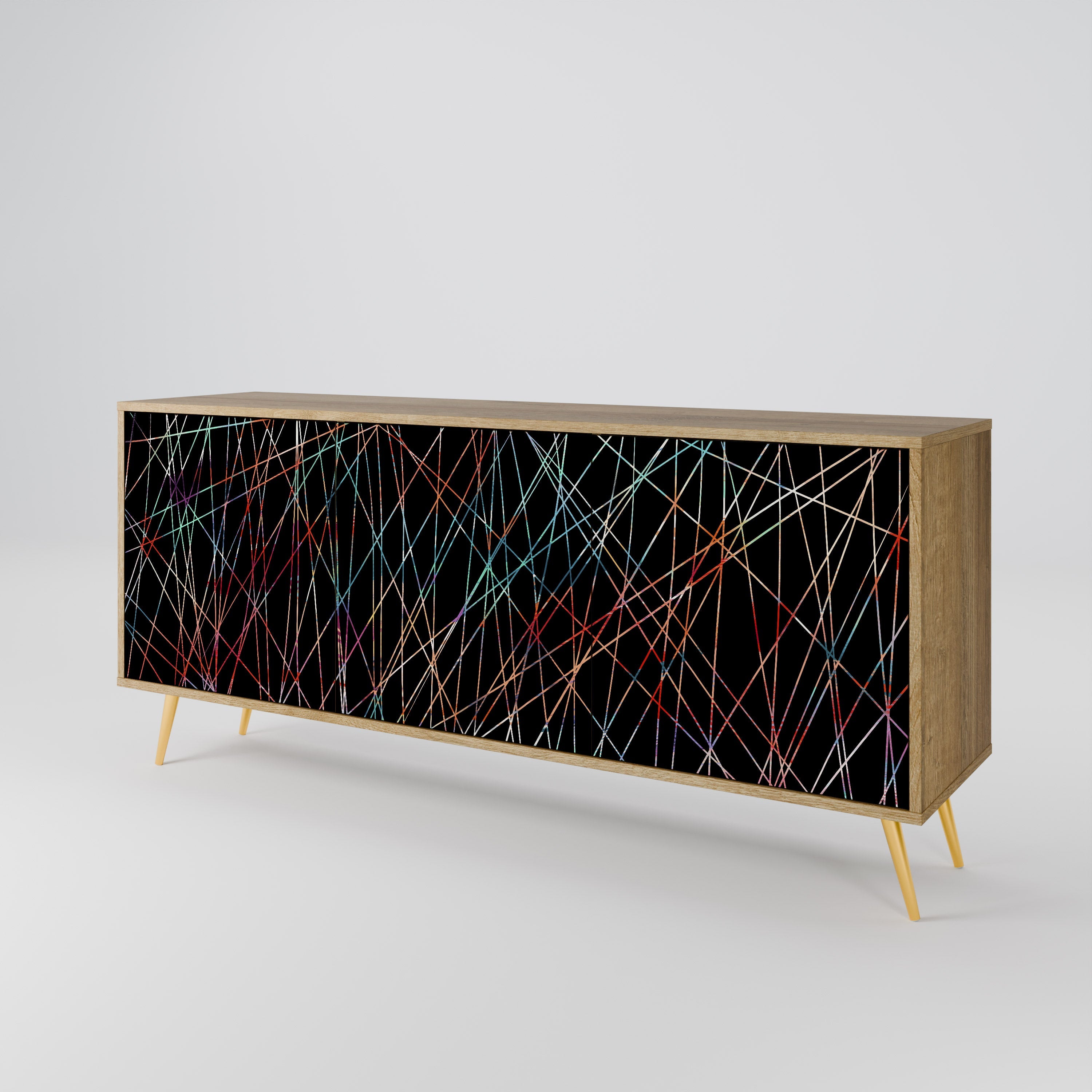 LUMINOUS SNARE 3-türiges Sideboard in Eichenoptik