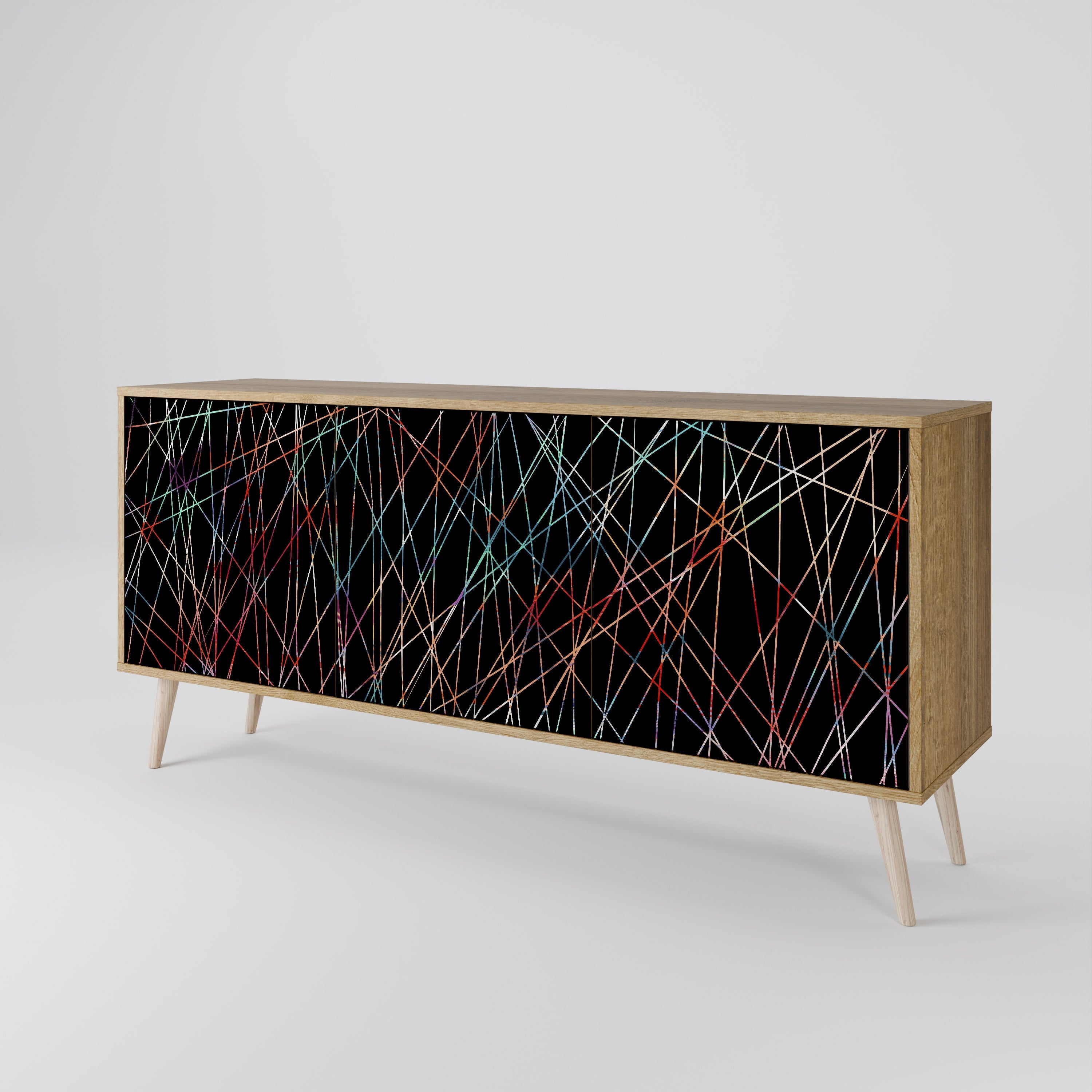 LUMINOUS SNARE 3-türiges Sideboard in Eichenoptik