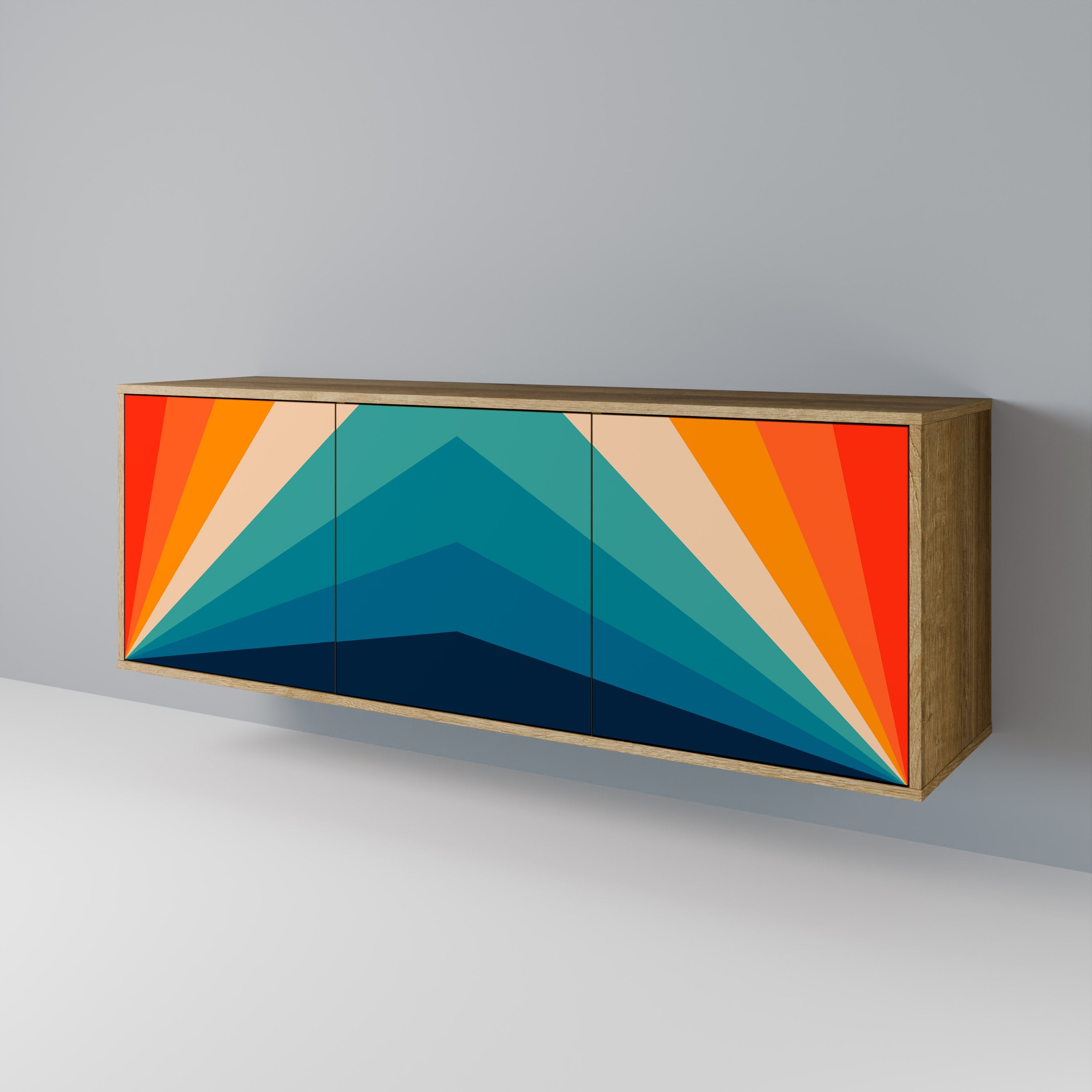 PRISM CONCUSSION 3-türiges Sideboard in Eichenoptik