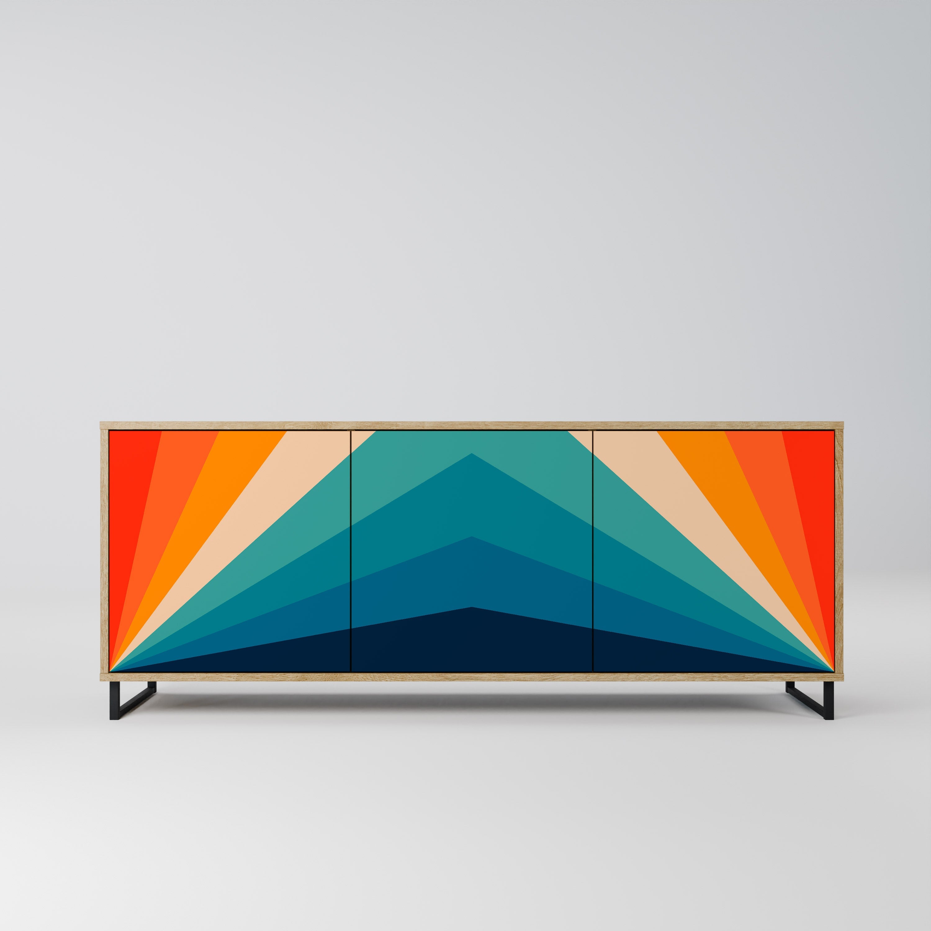 PRISM CONCUSSION 3-türiges Sideboard in Eichenoptik