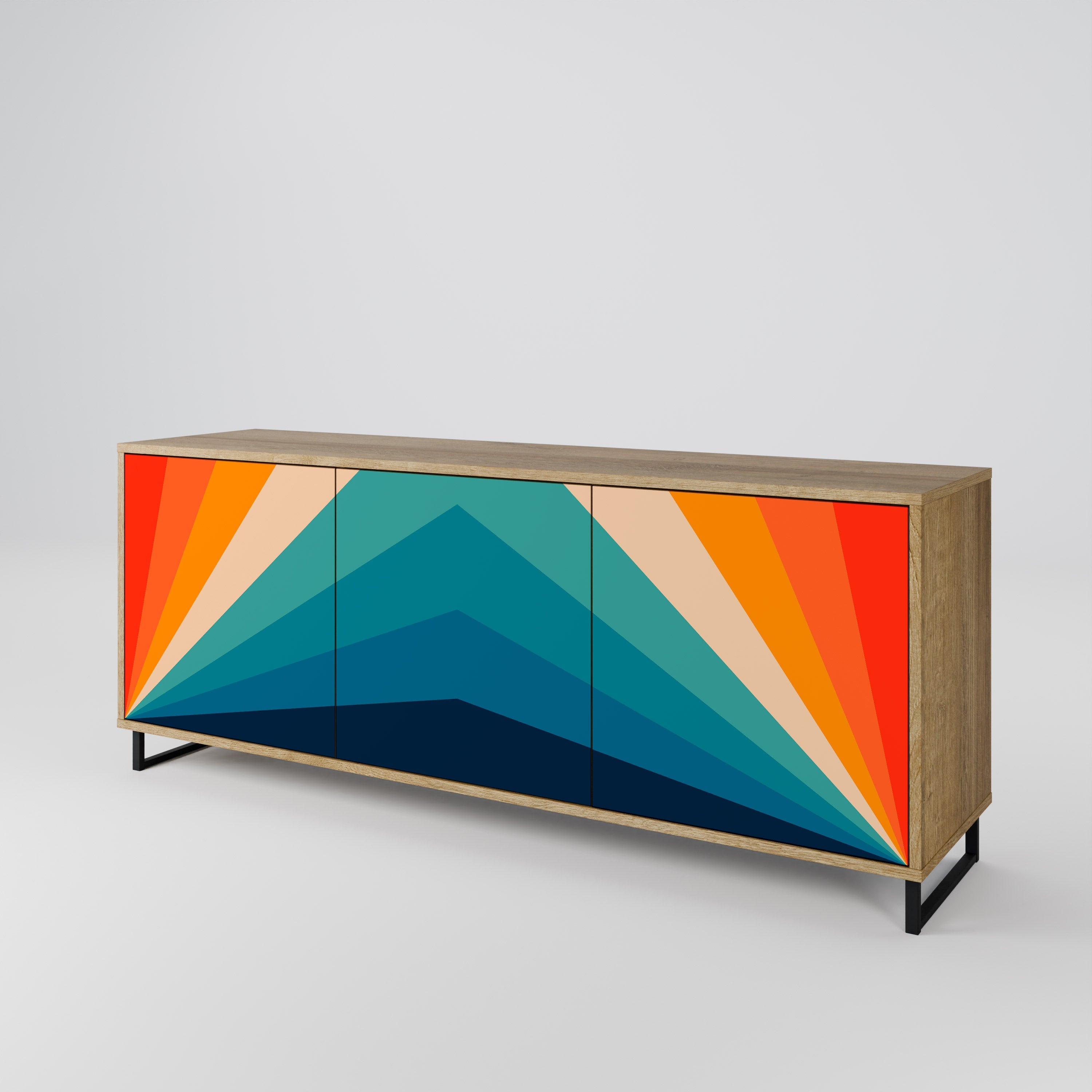 PRISM CONCUSSION 3-türiges Sideboard in Eichenoptik