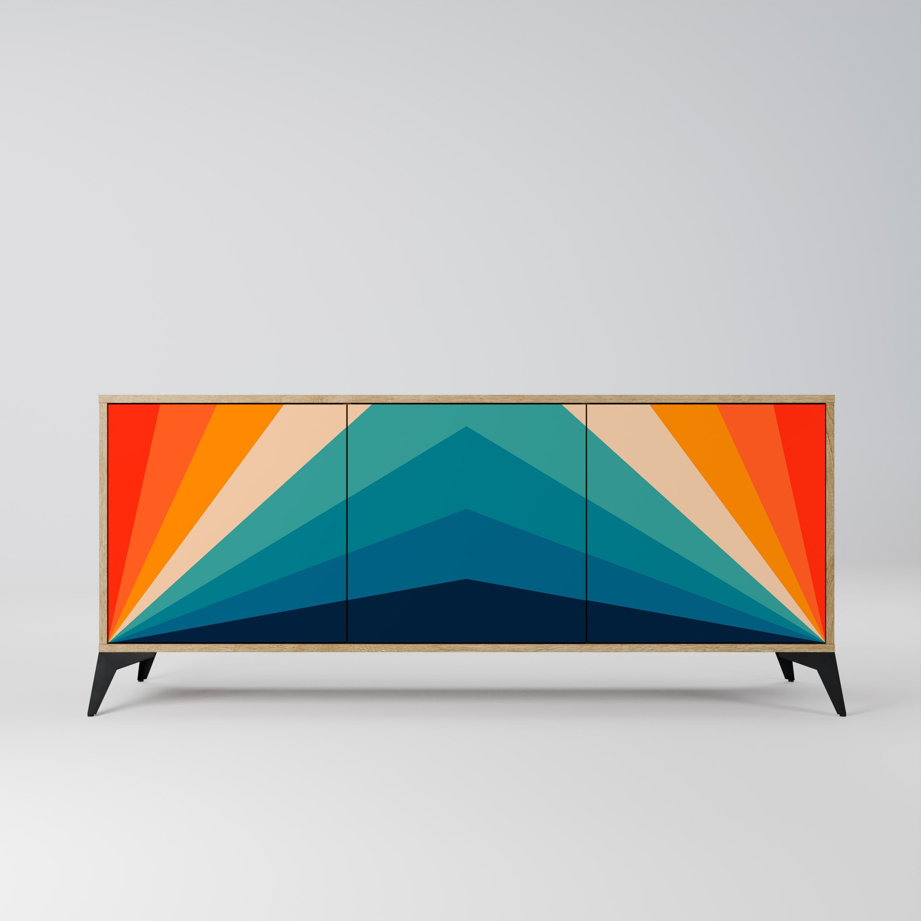 PRISM CONCUSSION 3-türiges Sideboard in Eichenoptik
