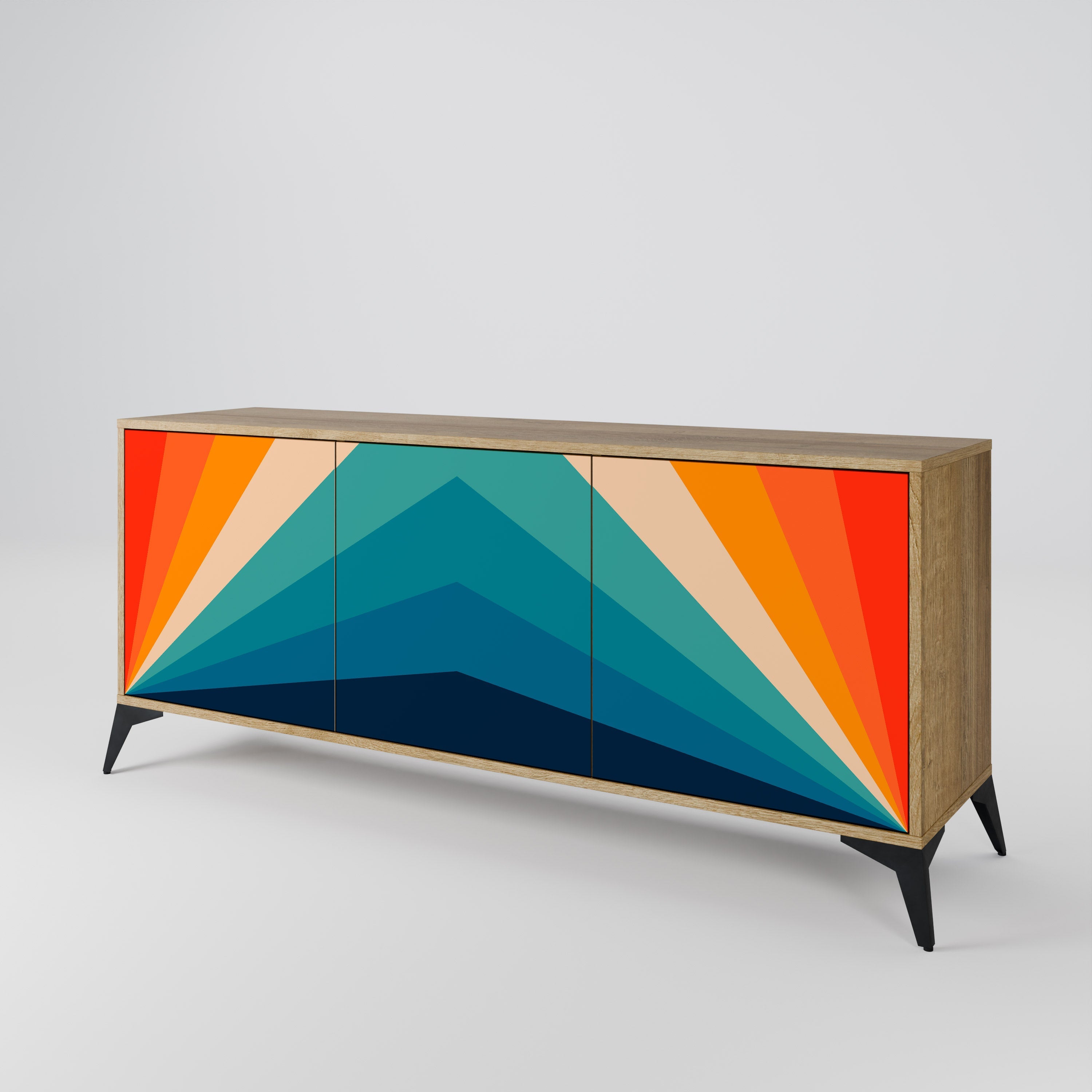 PRISM CONCUSSION 3-türiges Sideboard in Eichenoptik