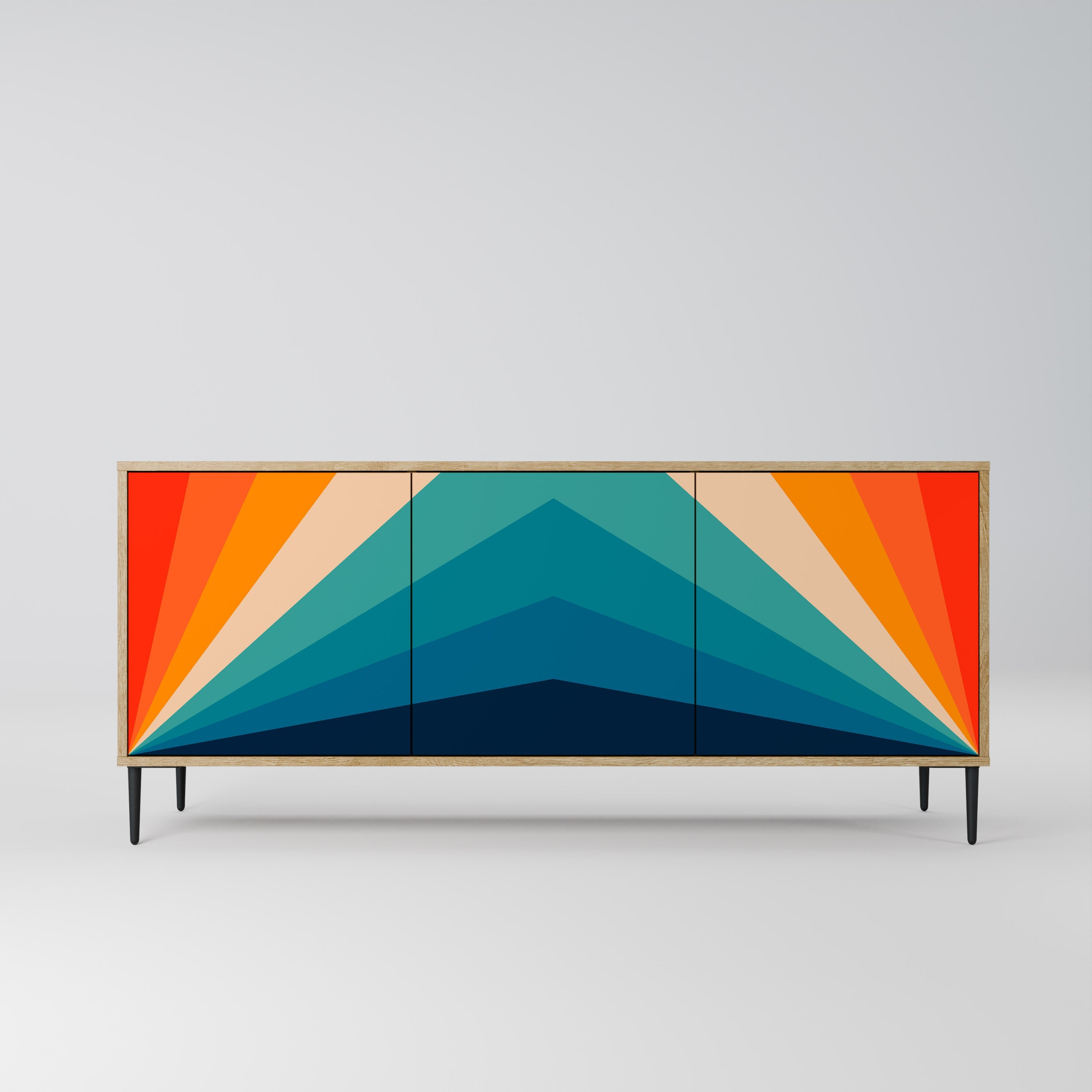PRISM CONCUSSION 3-türiges Sideboard in Eichenoptik