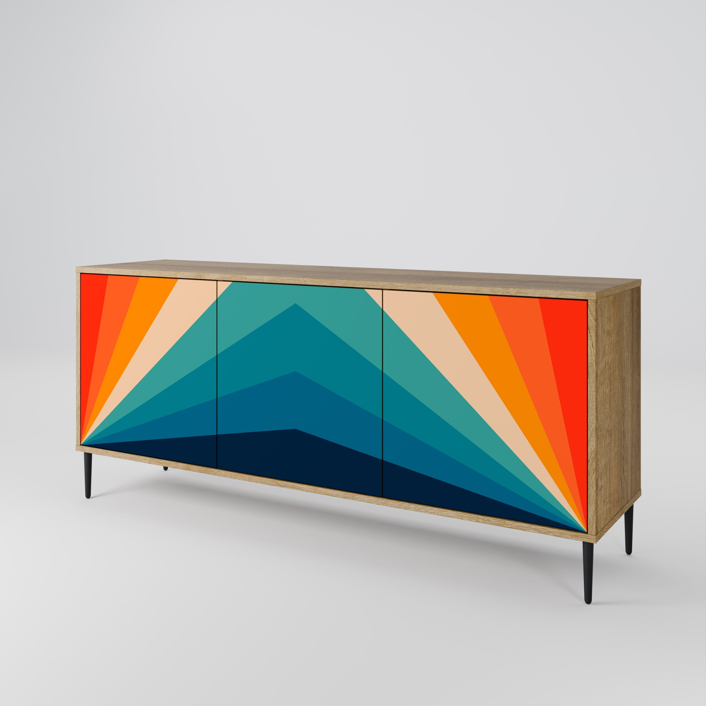 PRISM CONCUSSION 3-türiges Sideboard in Eichenoptik