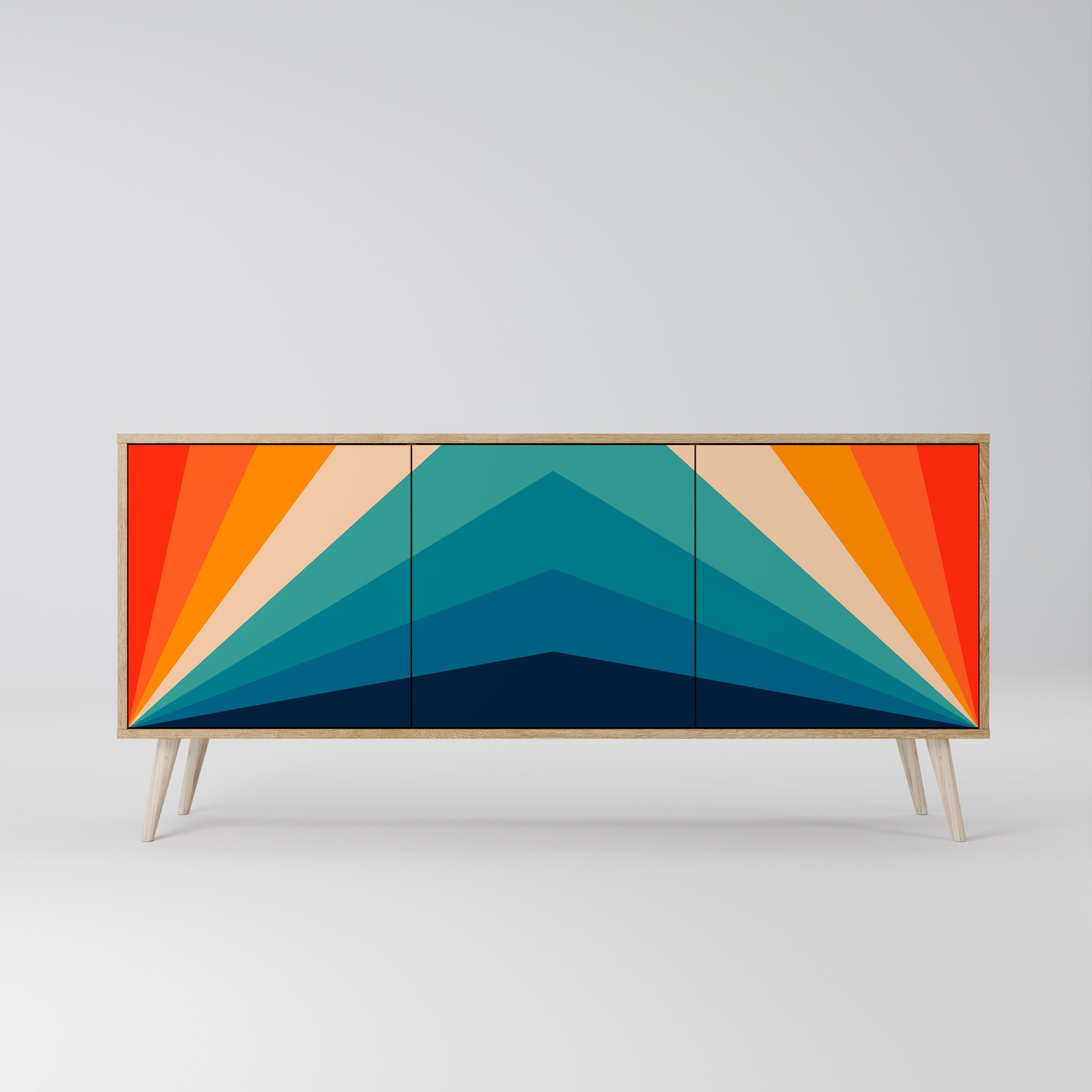 PRISM CONCUSSION 3-türiges Sideboard in Eichenoptik