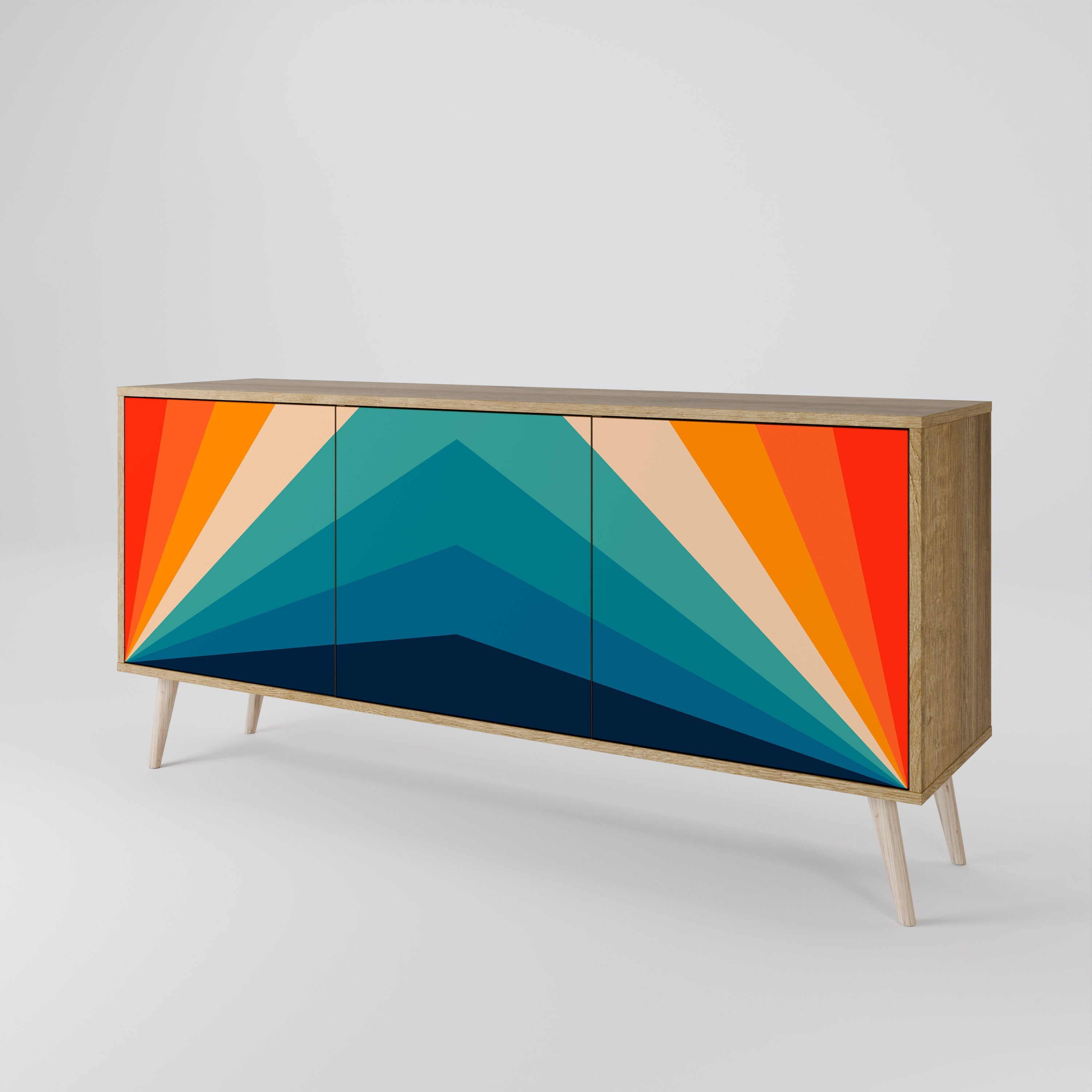 PRISM CONCUSSION 3-türiges Sideboard in Eichenoptik
