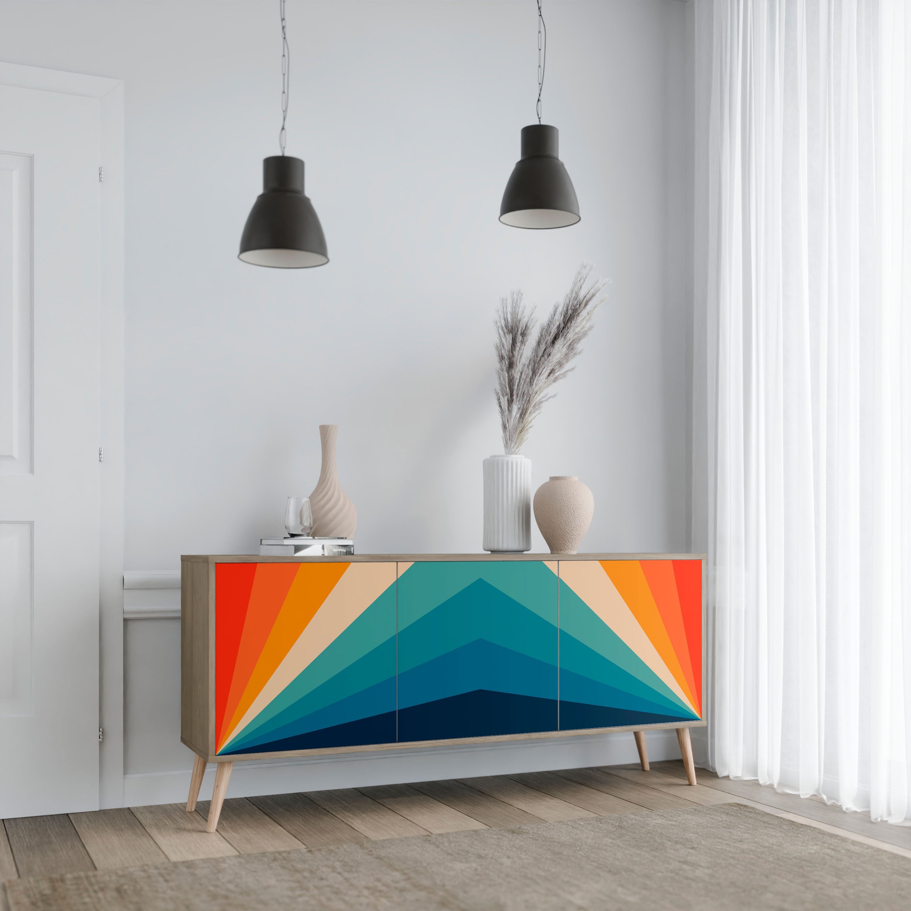 PRISM CONCUSSION 3-türiges Sideboard in Eichenoptik