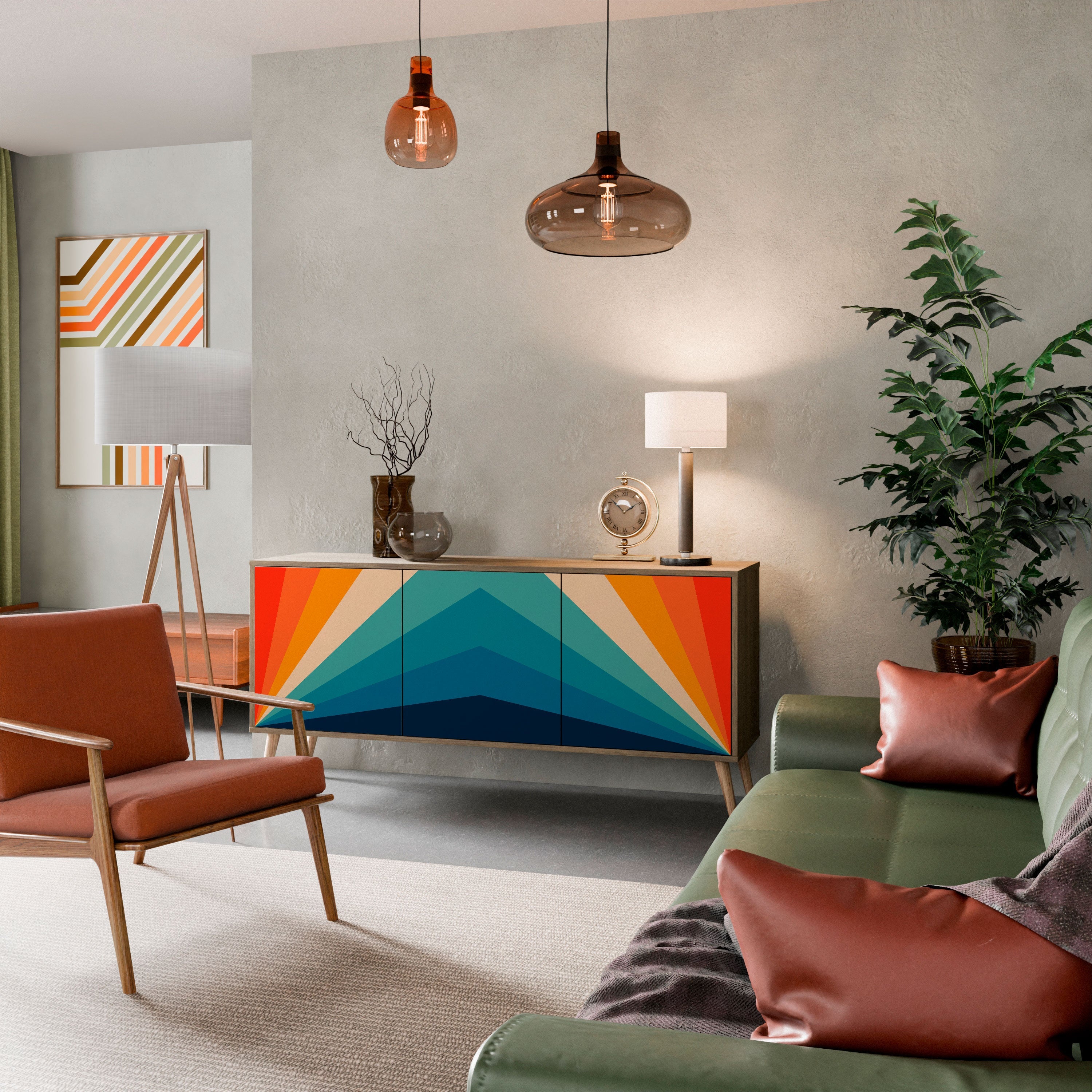 PRISM CONCUSSION 3-türiges Sideboard in Eichenoptik