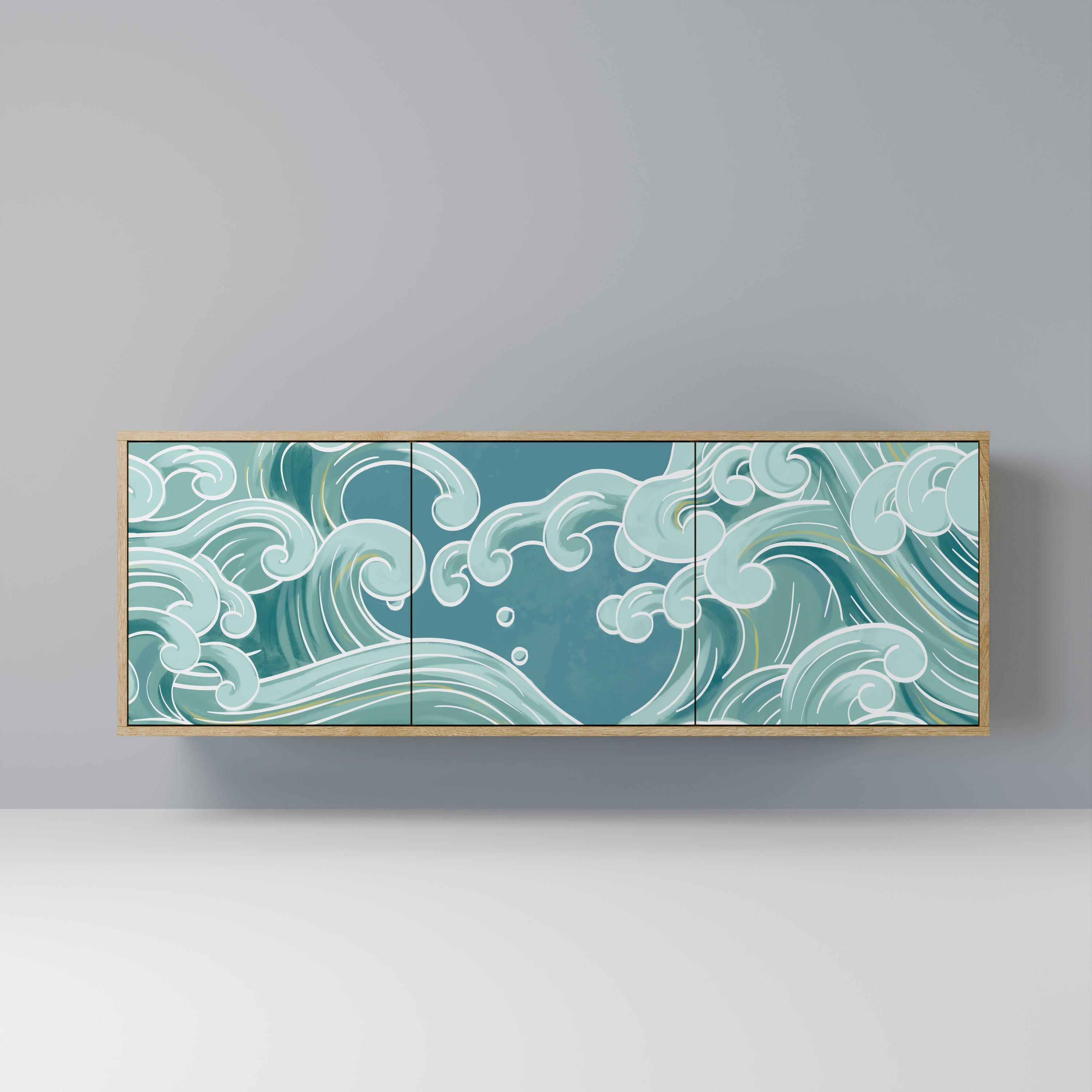 ASIAN SWAY 3-türiges Sideboard in Eichenoptik