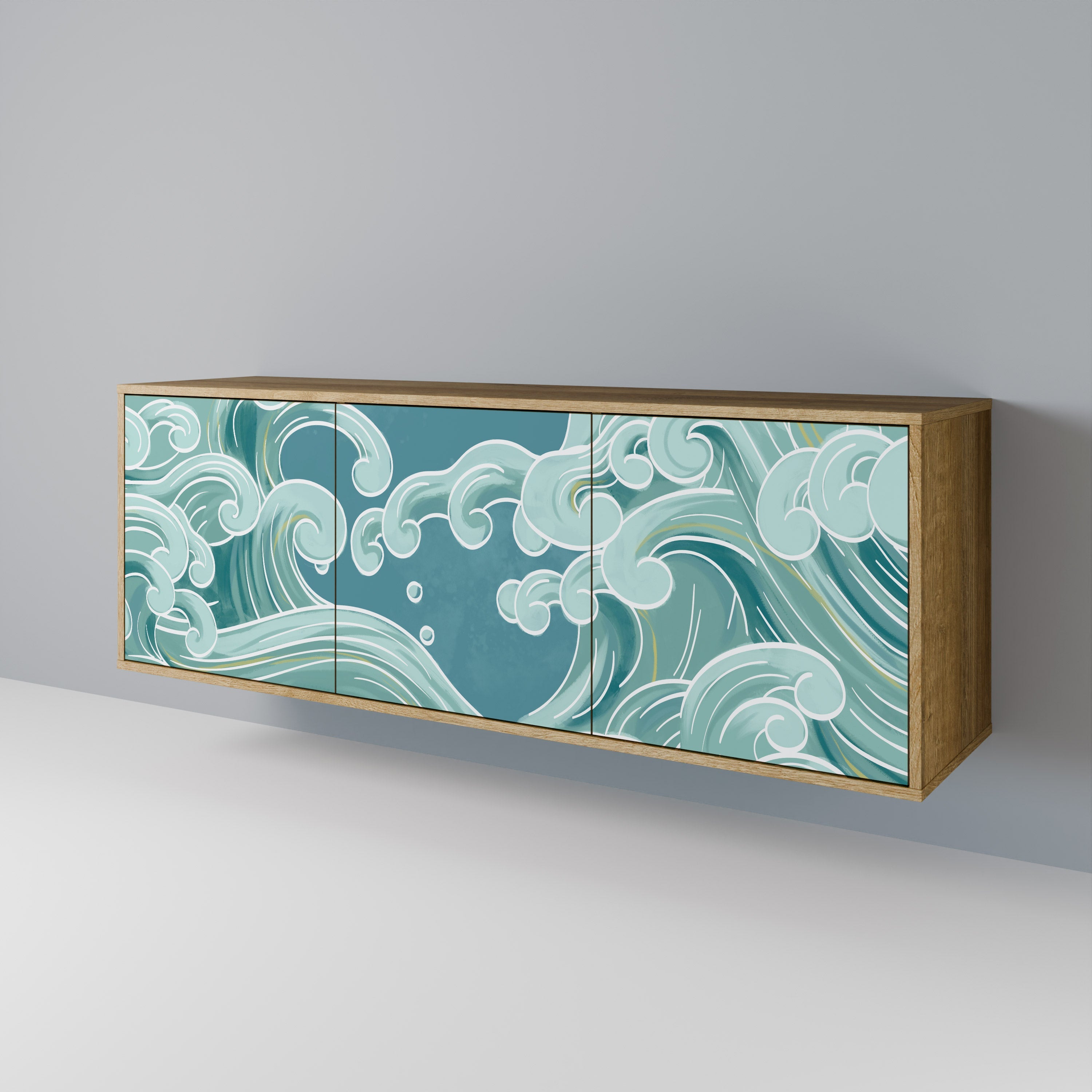 ASIAN SWAY 3-türiges Sideboard in Eichenoptik