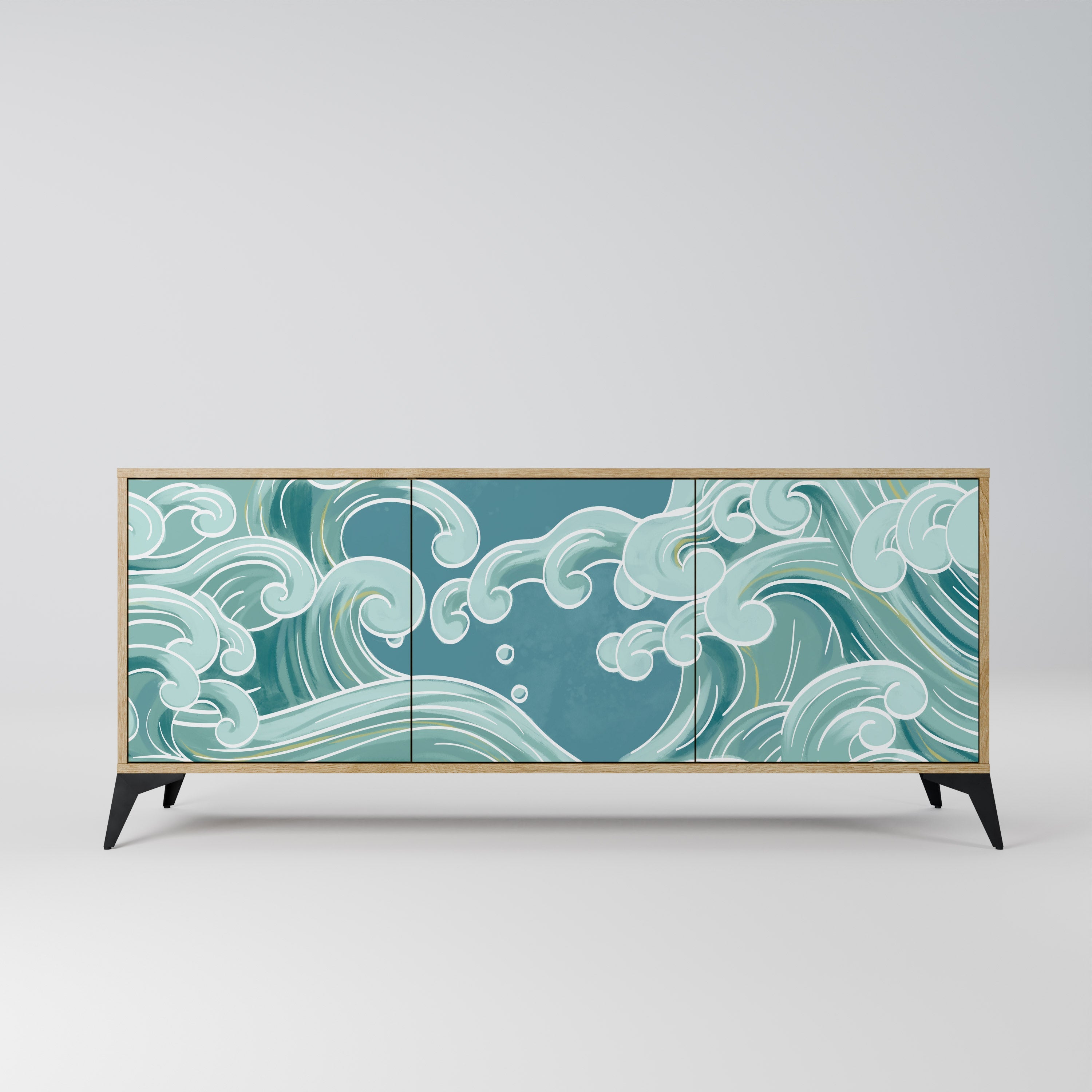 ASIAN SWAY 3-türiges Sideboard in Eichenoptik